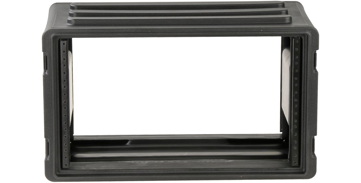 SKB 6U Shallow Roto Rack Case – Durable Polyethylene Gear Protector, Stackable, Waterproof with Twist Latches & Rubber Feet for Musicians, DJs, and A/V Equipment – Secure Transport & Storage Solution