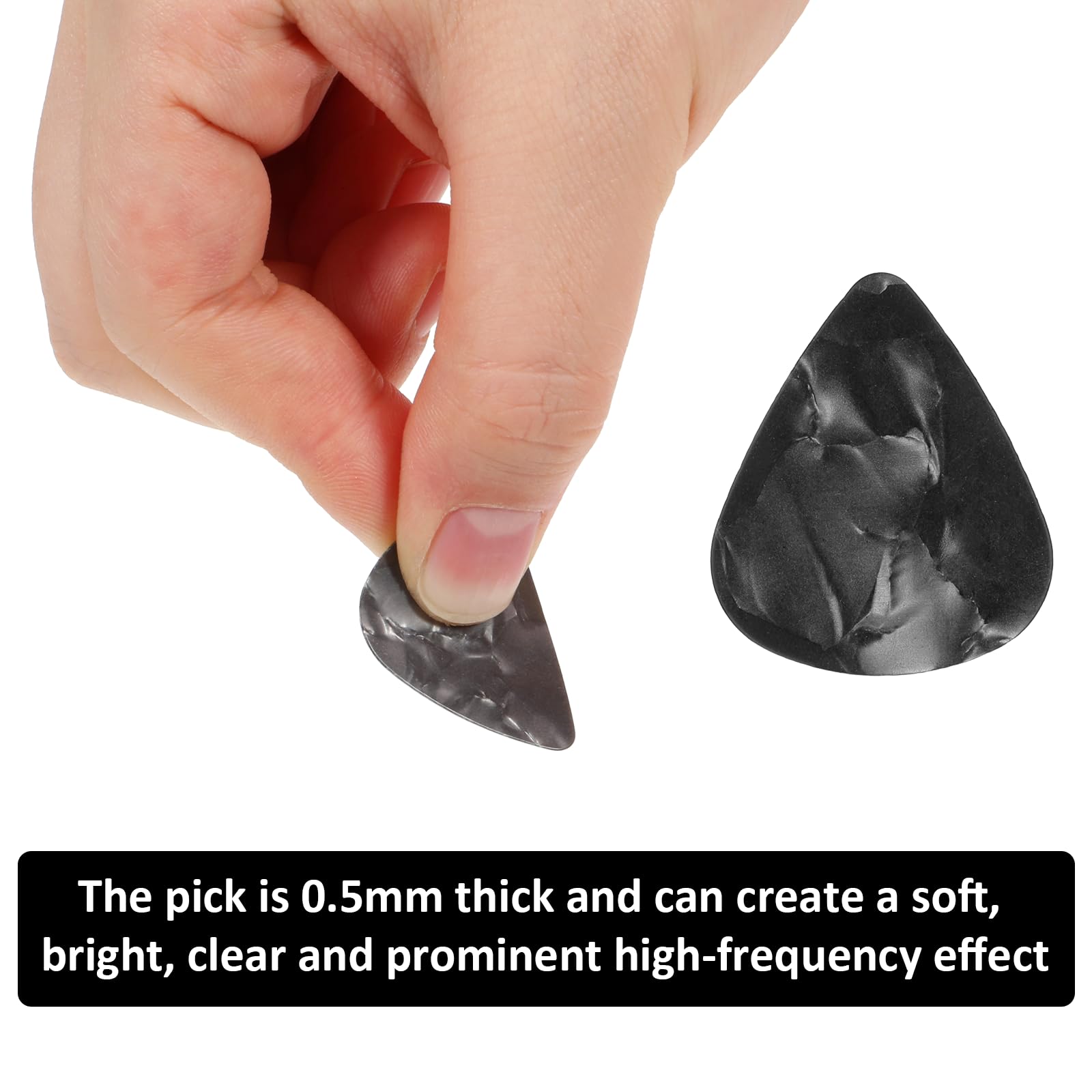 30pcs Black Guitar Picks, Celluloid Guitar Plectrums Bulk Guitars Picks Thin Pick And Bass Pick For Electric, Acoustic, Bass Guitars (0.5 Mm)