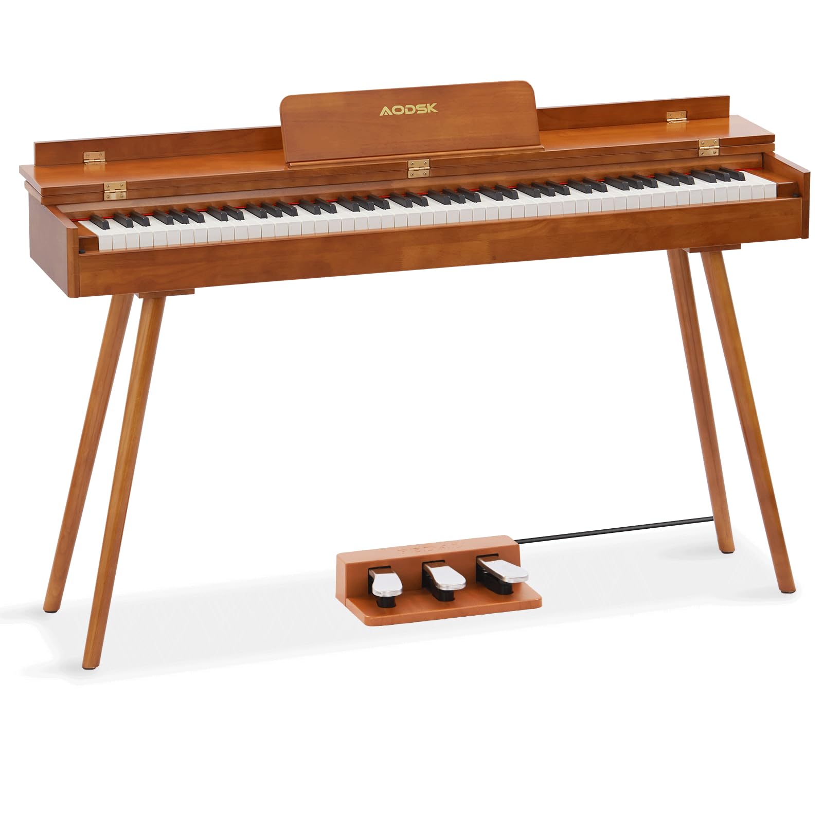AODSK Weighted 88-Key Digital Piano, Solid Wood Frame, with Stand & 3-Pedal