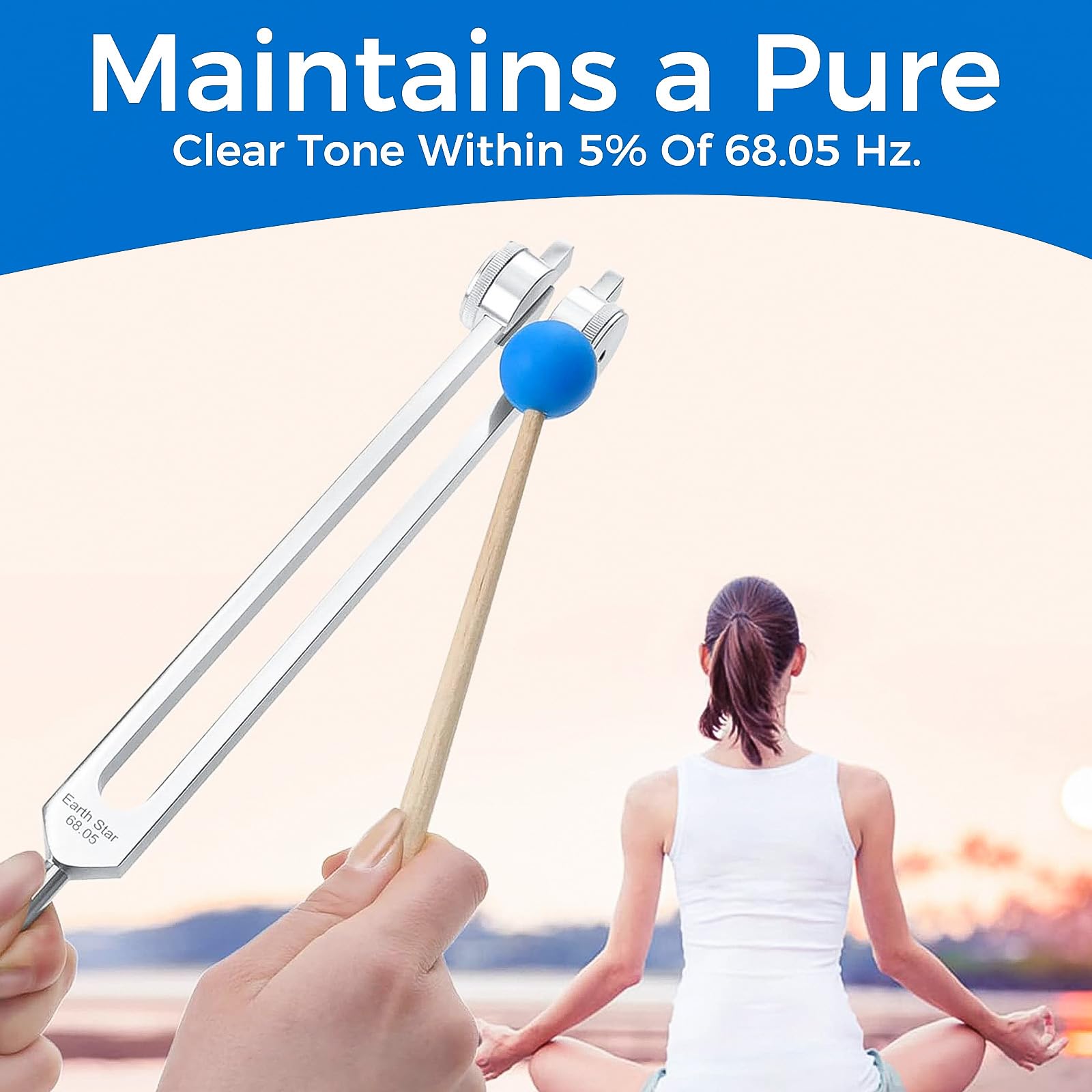 68.05 Solfeggio Tuning Fork for Healing, with Silicone Hammer Bag for Sound