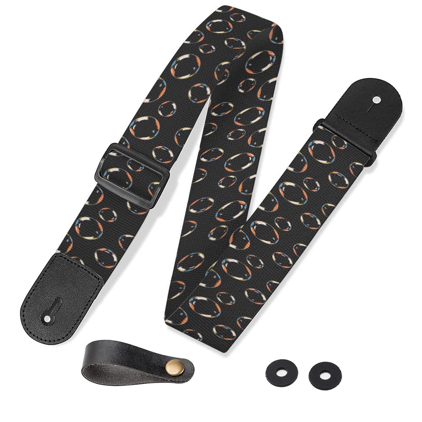 HSIAHOU Guitar Strap Electric Bass Guitar Straps Personalized Guitar Strap soap bubbles Strap