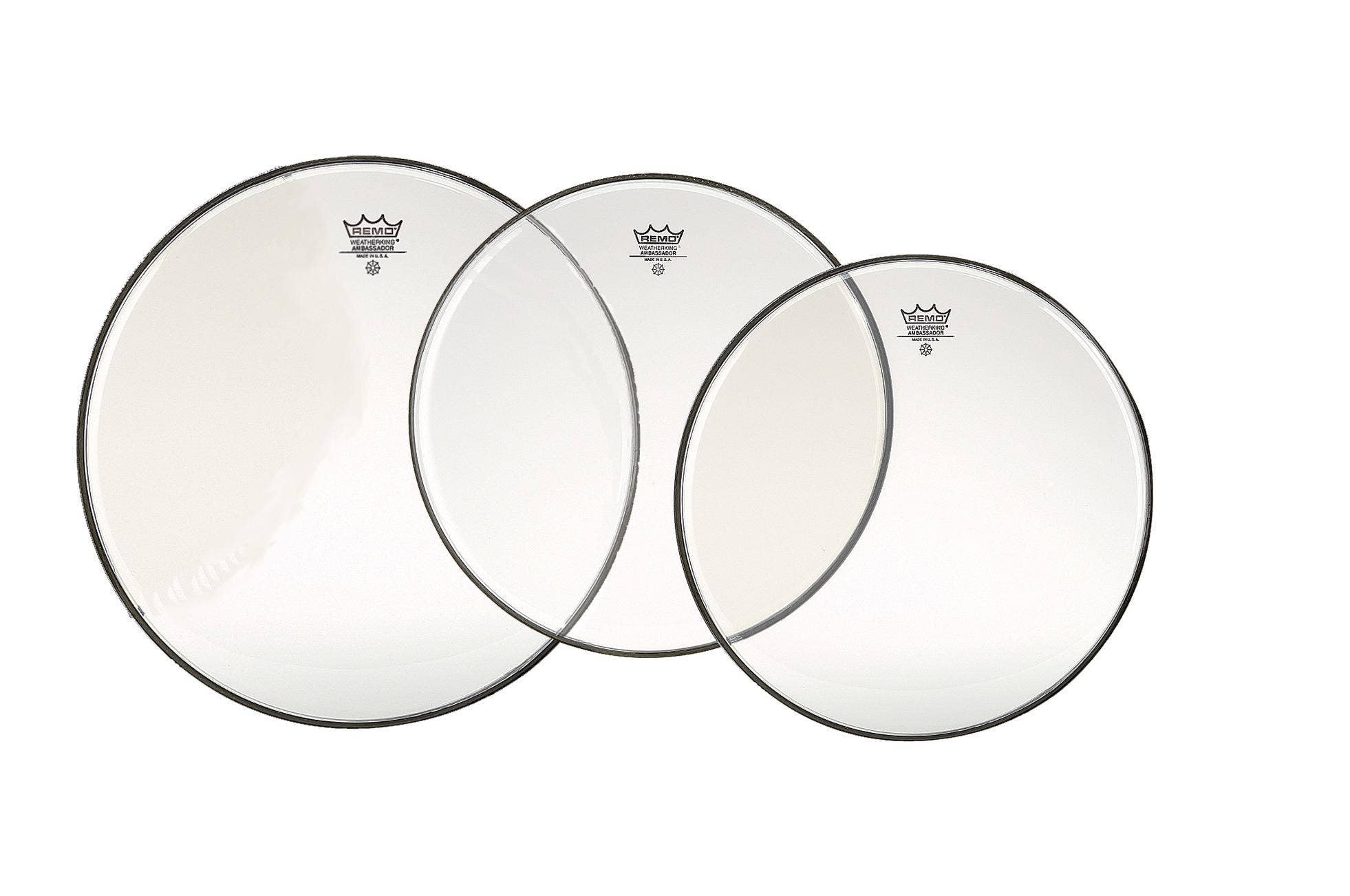 Remo PP-0970-BE Emperor Clear Tom Drumhead Pack – 12″, 13″ & 16″