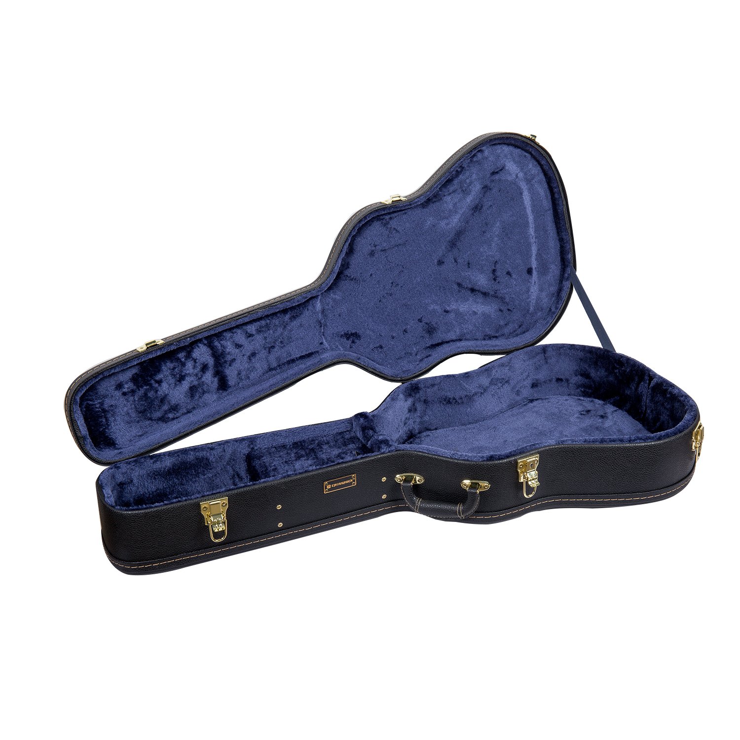 Crossrock Wooden Dreadnought Acoustic Guitar Case | Arched Top, Padded Interior, Lock & Storage – Fits Martin D-28, Taylor 210, Yamaha FG-Black(CRW600DBK)