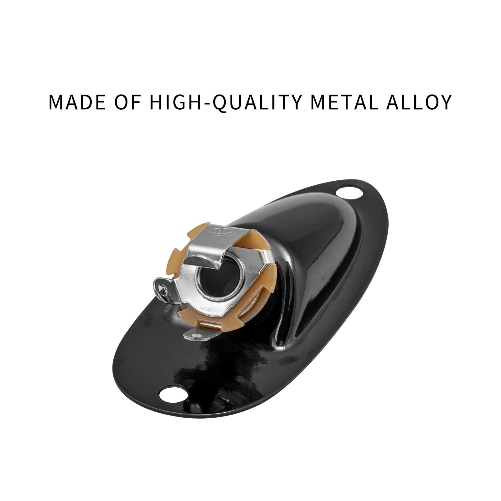 Cheerock Black Boat Style Guitar Jack Plate with Screws for Fender Strat