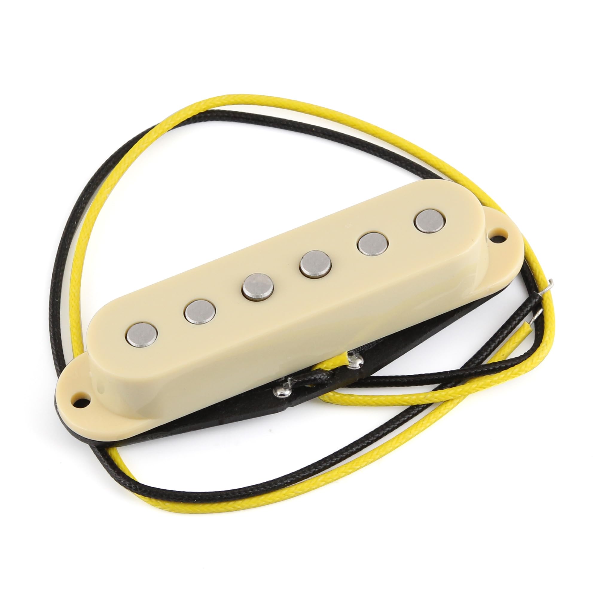 FLEOR Single Coil Pickup Alnico 5 Guitar Neck/Middle/Bridge Pickups Set Staggered, Cream