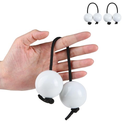 2Pcs Asalato Shakers, Kashaka Rhythmic Ball African Musical Instrument Aslatua Shakers, White