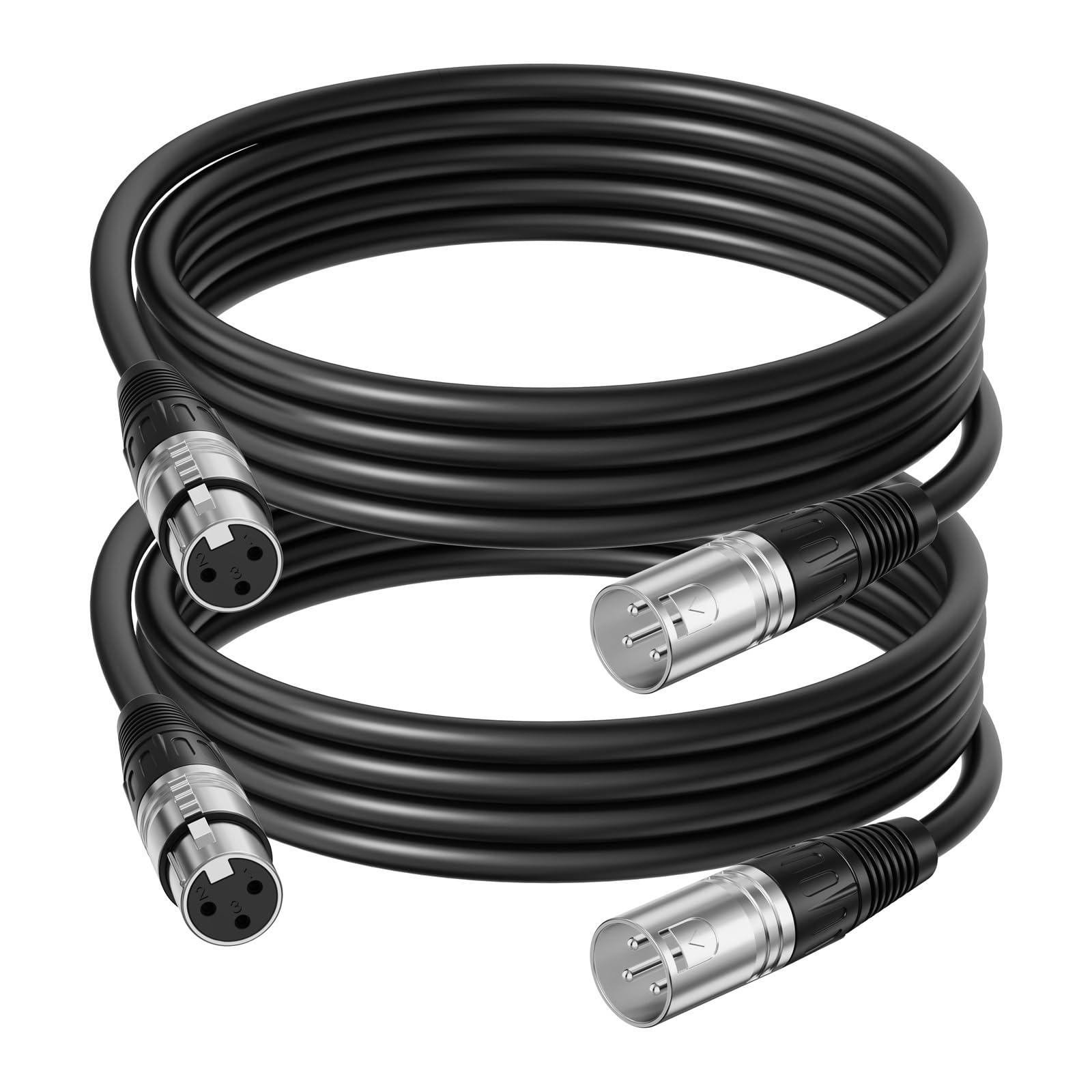 Tnlaile 2‑Pack 6ft XLR Cables, Professional Microphone Cable, Male‑Female