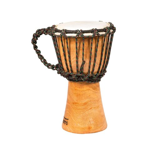 Terre Djembe Handmade Drum 10″ Tall 5-6″ Head Mahogany Wood Goat Skin
