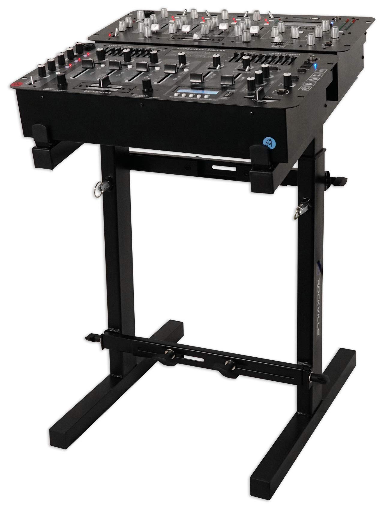 Rockville RXS20 Portable Mixer Stand, Adjustable Height and Width, Black