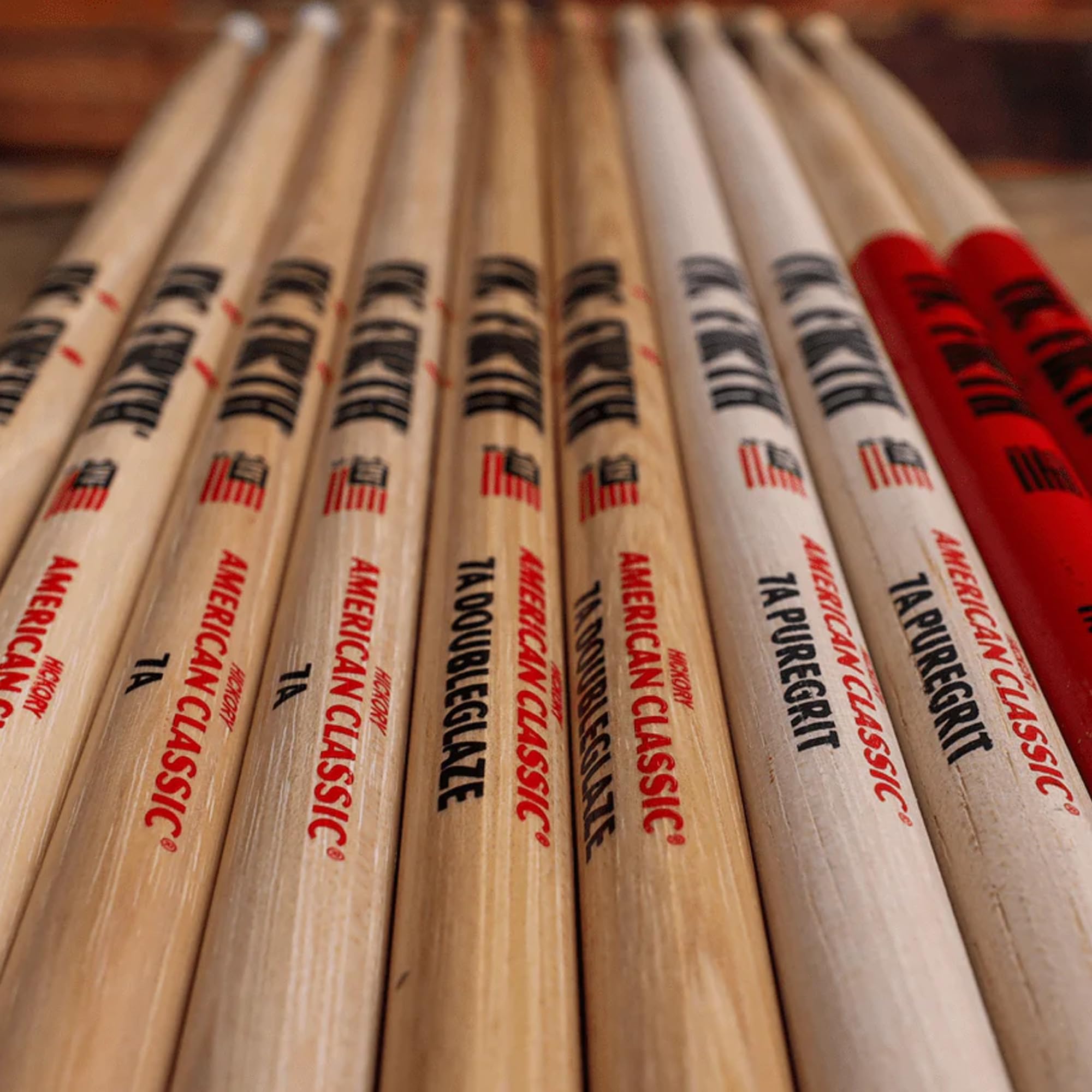 Vic Firth American Classic 7A Nylon Tip Drumsticks – 6-Pack Bundle with Austin Bazaar Polishing Cloth
