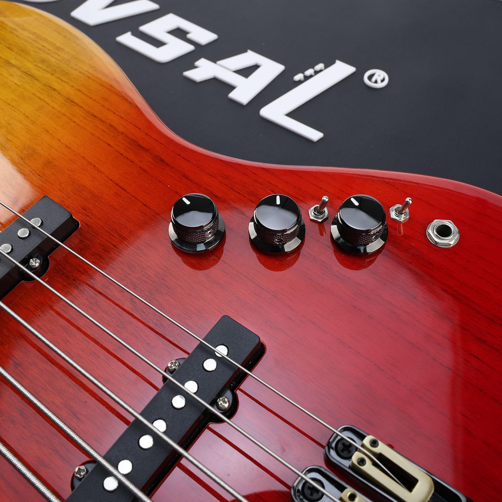 OVSAL 3PCS Electric Bass Guitar Metal Knobs Flat-top Hat-Shaped Volume Tone Control Knobs with Fastening Screw Compatible with Fender Strat Telecaster Les Paul Electric Guitars or Basses(Black)