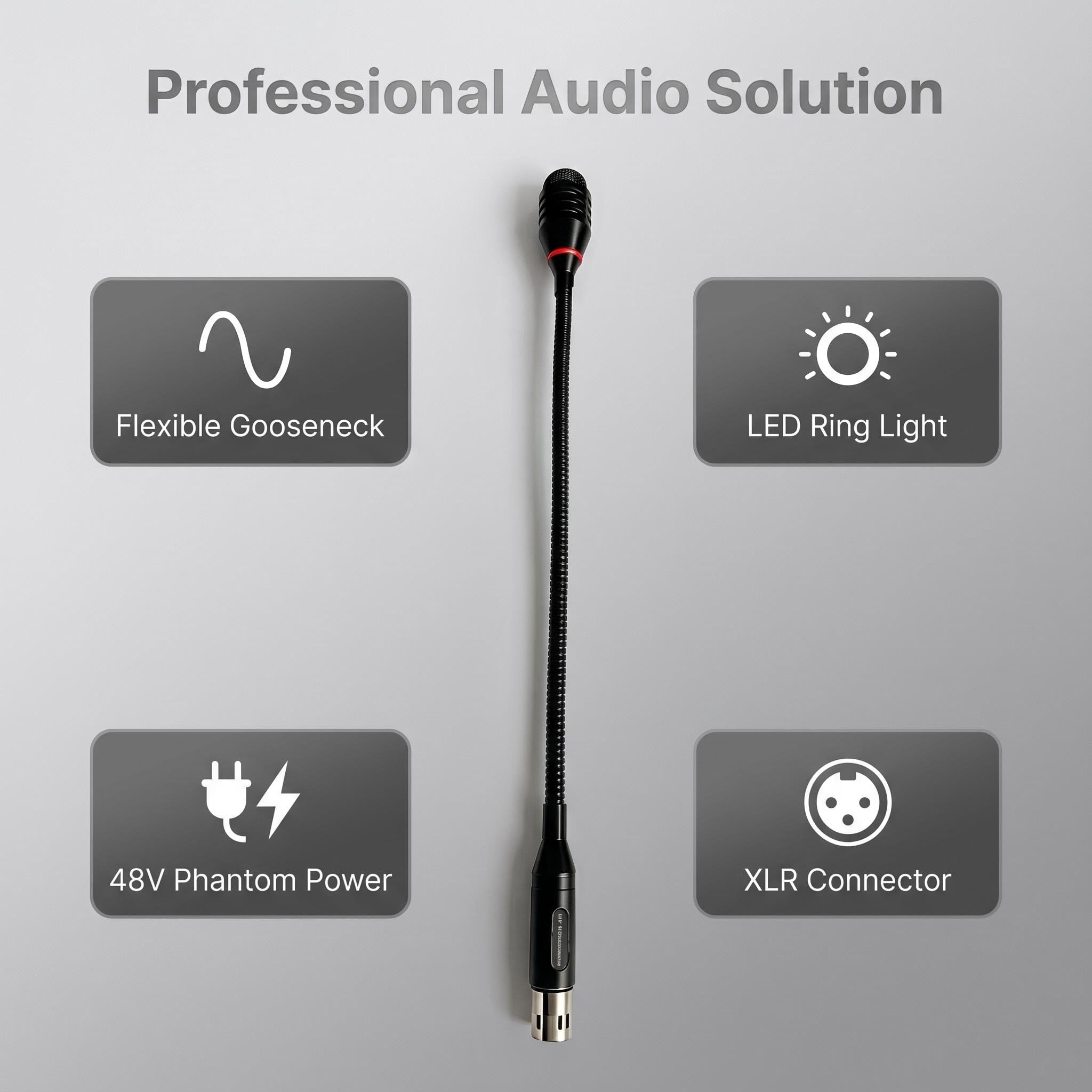 micfuns Professional Upgrade Dynamic Microphone for DJ Mixer Dedicated Disc Shouting with LED Light (Led dj mic)