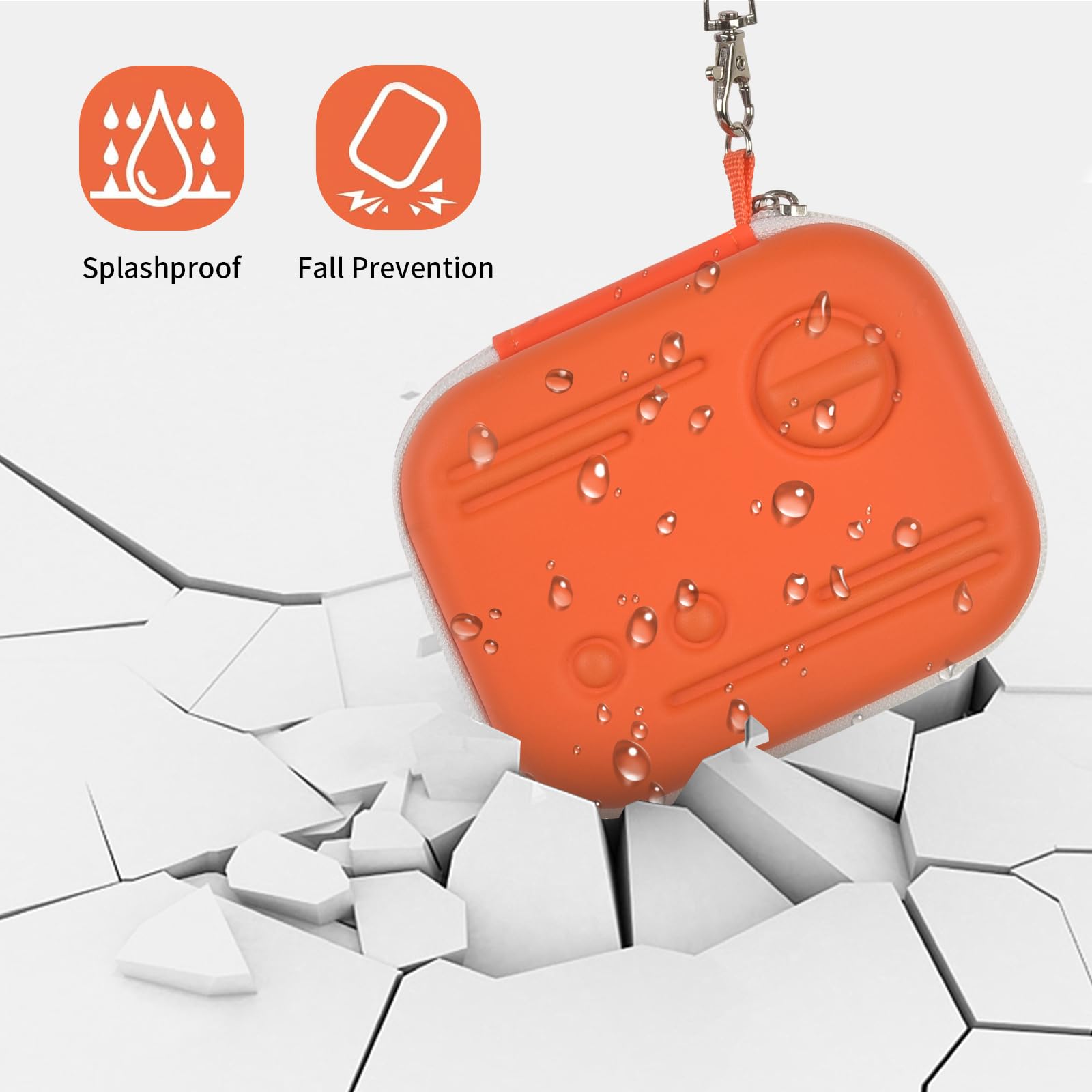 Againmore Carrying Case for Yoto Mini Player with 24+ Card Holder-Orange