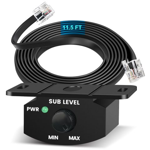 Universal Bass Knob Controller for Car Amplifier with 4 PIN Cable, Audio Bass Remote Knob for Subwoofer with Power Light. (3.5m/11.48ft)
