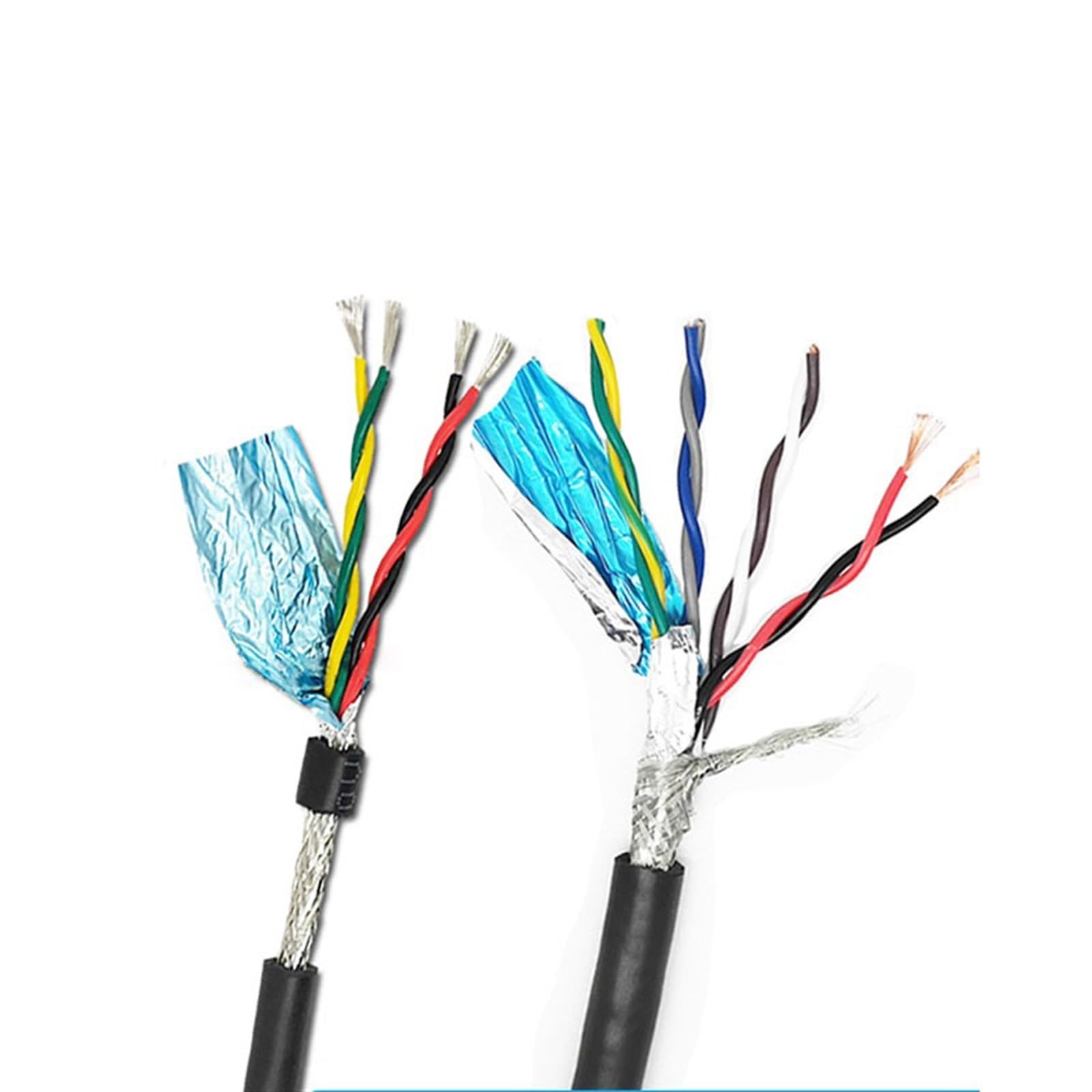 ZGOVIRLEN Twisted Pair Shielded Cable for Audio and Signal 18-26 AWG 2-8 core Black Gray 1-5 Meters(18 AWG 0.75mm2 Black,1Meter 6Core)