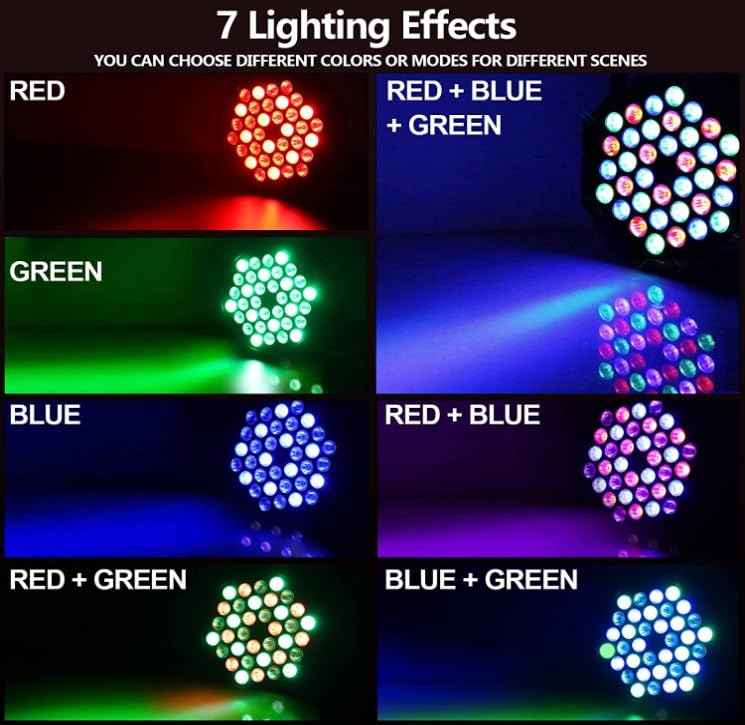 Litake Stage Lights Par Lights DJ Party Light Corded RGB 36 LED with DMX Controller Sound Activated Remote Control DJ Uplights for Events Wedding Party Club Bar Dance Gratulation Stage Lighting 12 PCS