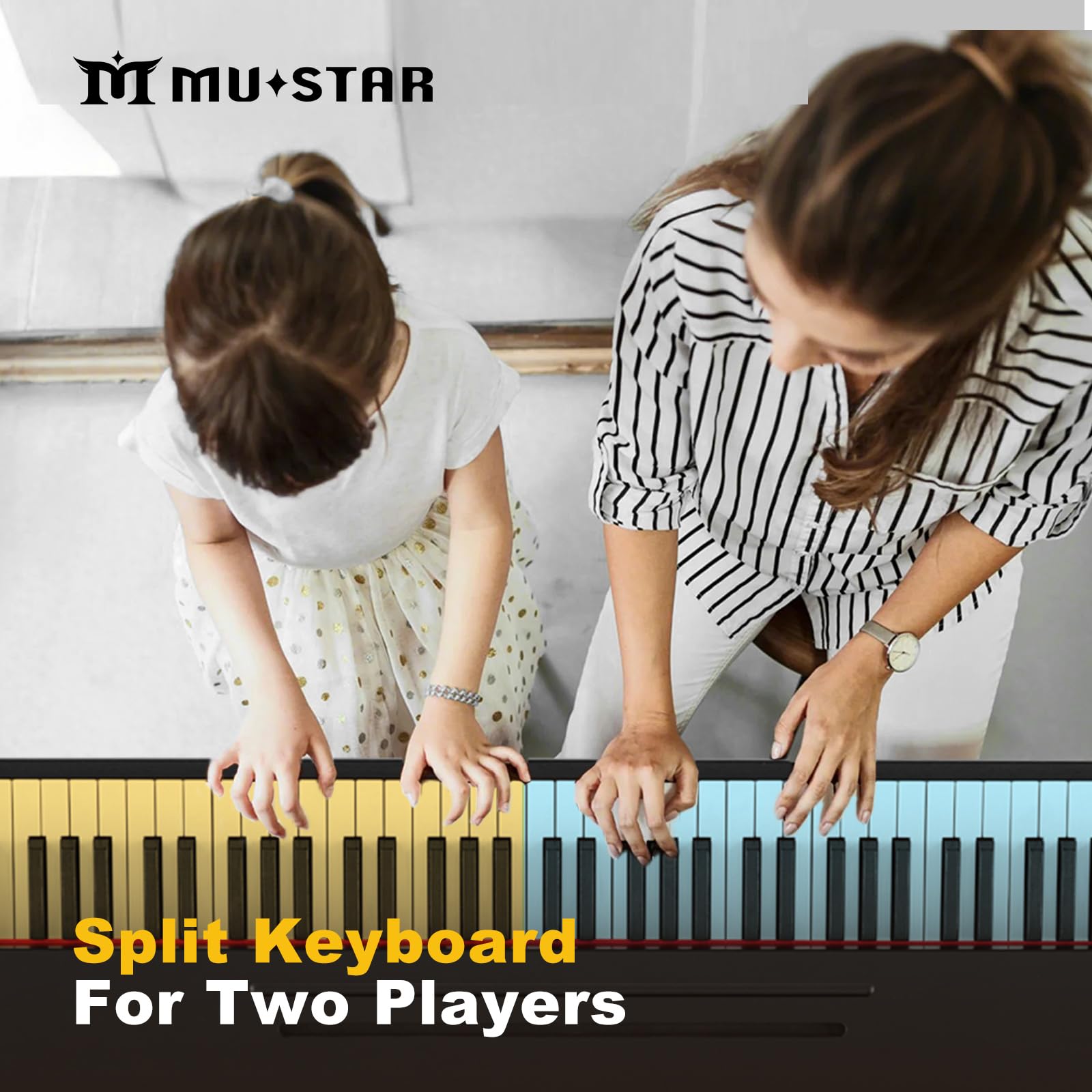 MUSTAR 88 Key Piano Keyboard with Bench, Home Digital Piano for Beginners