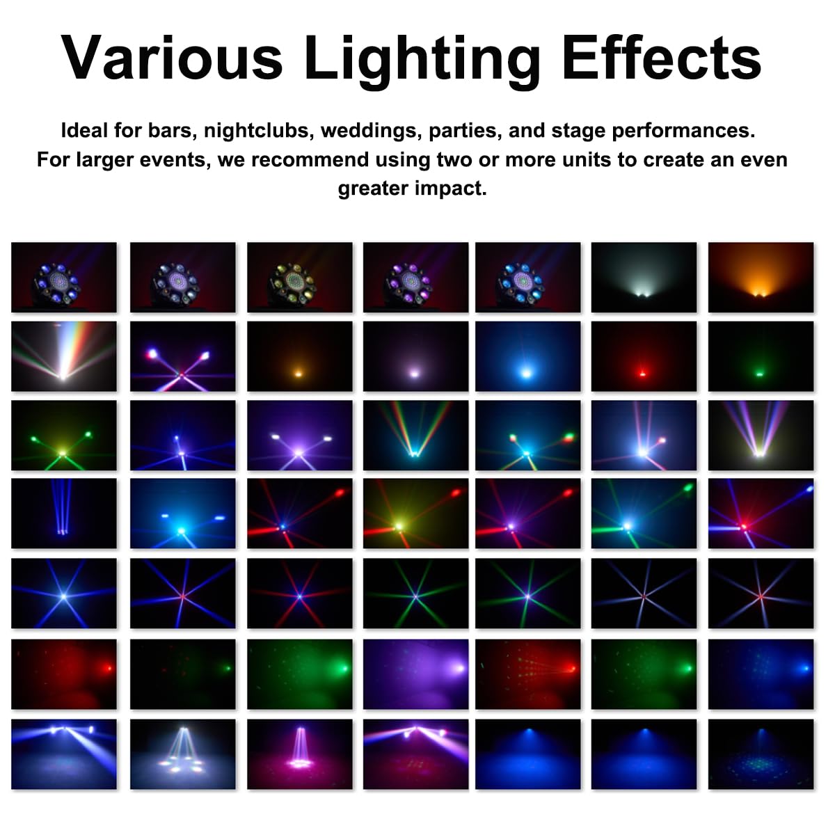 Dj Lights for Parties Moving Head 6-Arm with Remote Control RGBW LED DJ Stage Lights Professional Disco Light DMX512 & Sound Activated Rotating Light for Wedding Live House KTV Bar & Club Christmas