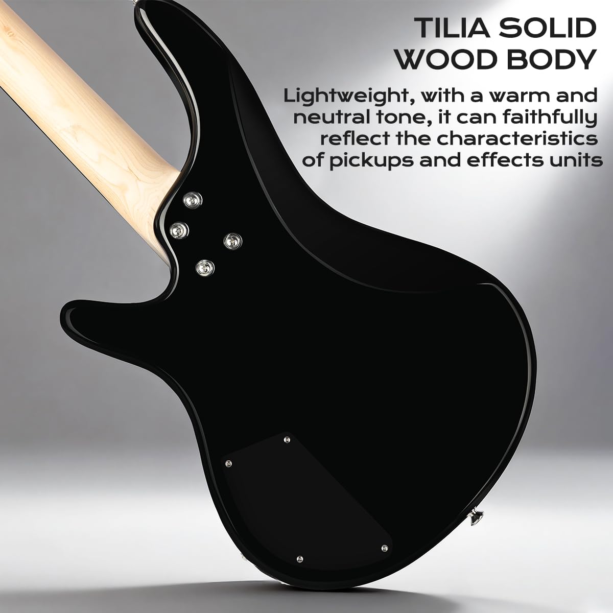 Bullstar Electric Bass Guitar 4 Strings Full-Size Standard Bass PB-Style Beginner Kit Black for Starter with Gig Bag Guitar Strap and Guitar Cable(PJ-Black)