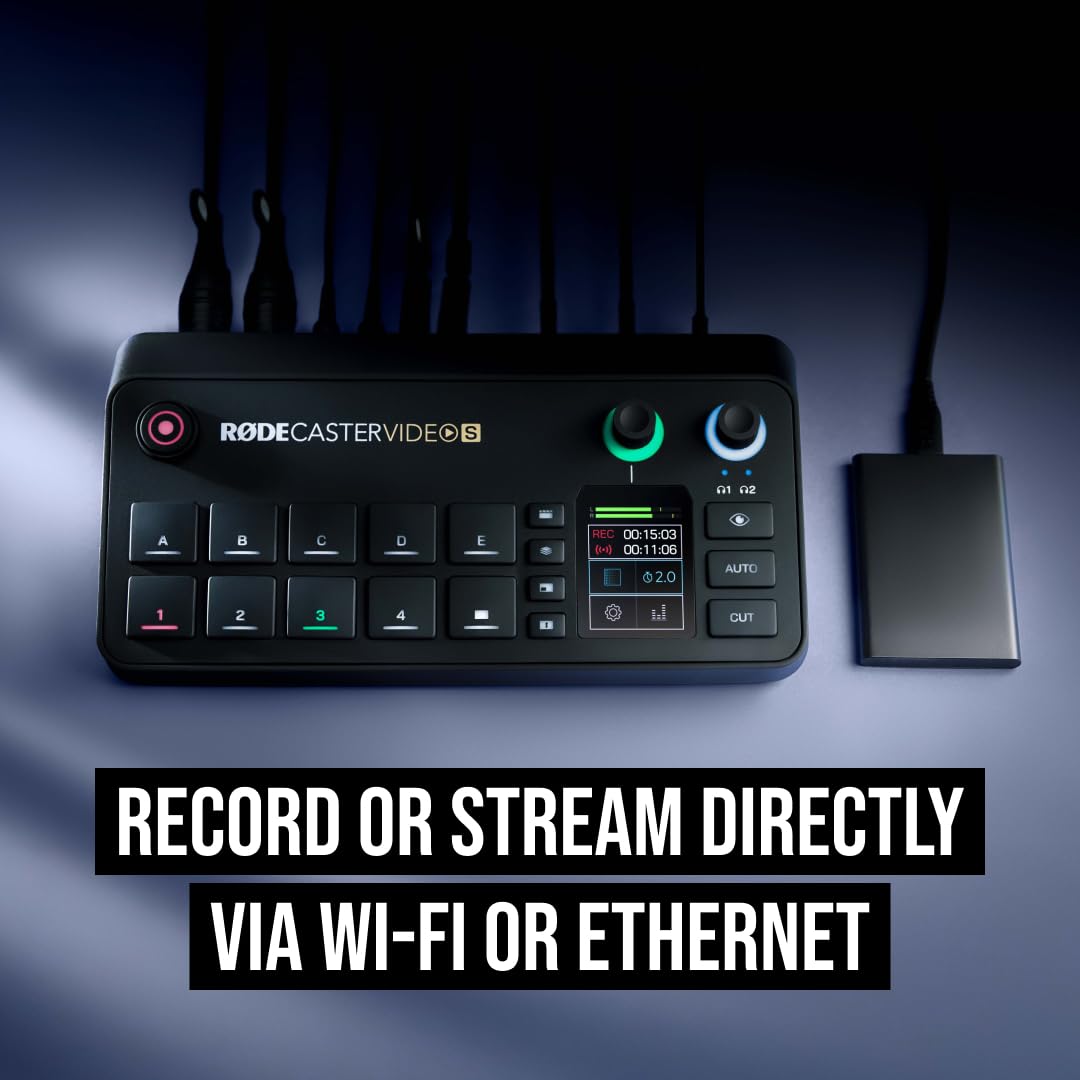 RØDE RØDECaster Video S – Podcast Video Switcher and Audio Interface –