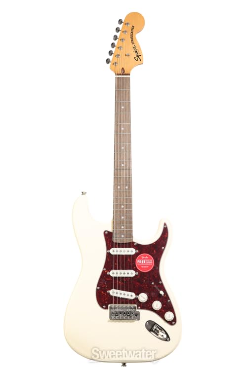 Fender 374020501 Squier Classic Vibe 70s Stratocaster Electric Guitar, Olympic White
