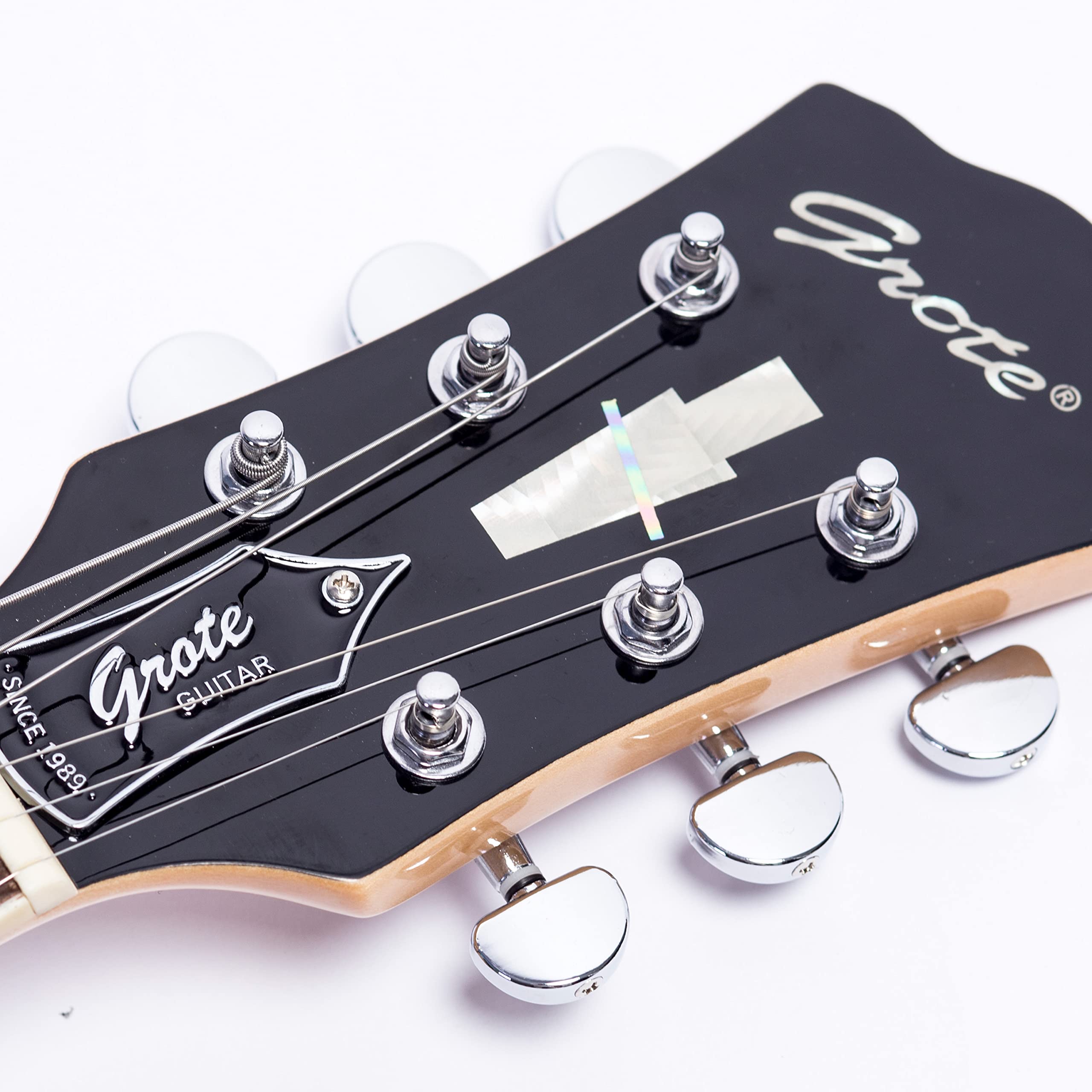 GROTE Jazz Electric Guitar Hollow Body Chrome Hardware (Natural)