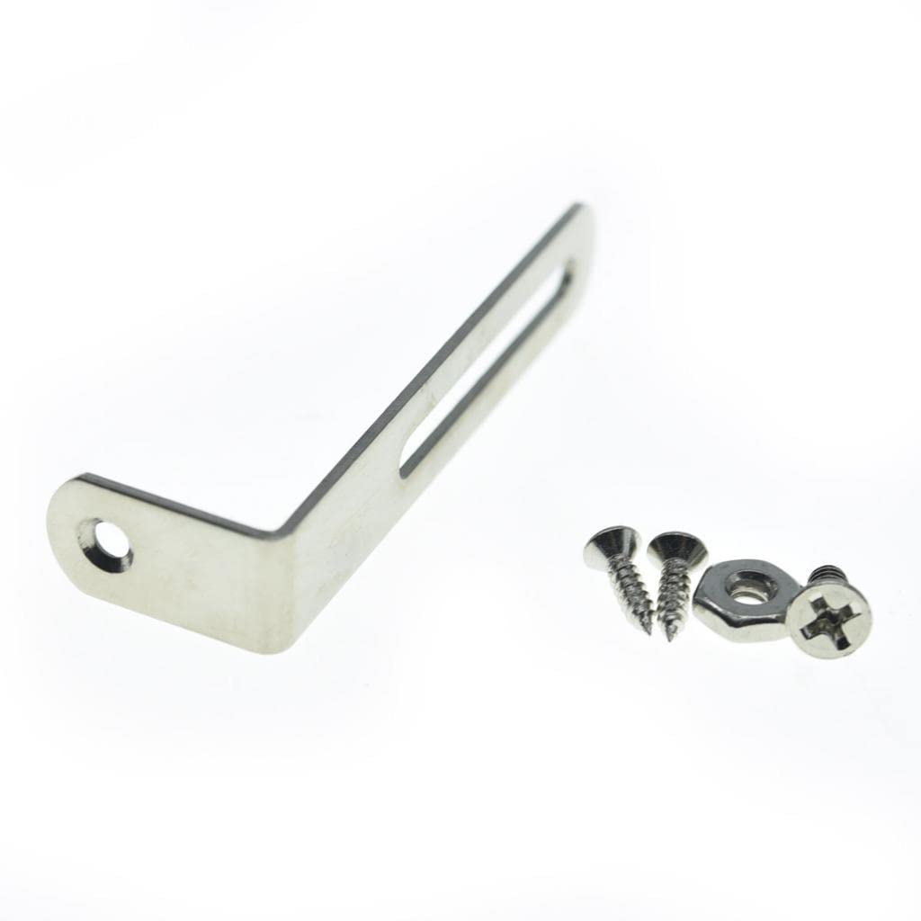 KAISH Premium Stainless Steel Guitar Pickguard Bracket with Pickguard Mounting Screws Bolt and Nut for USA Les Paul Nickel Nickel