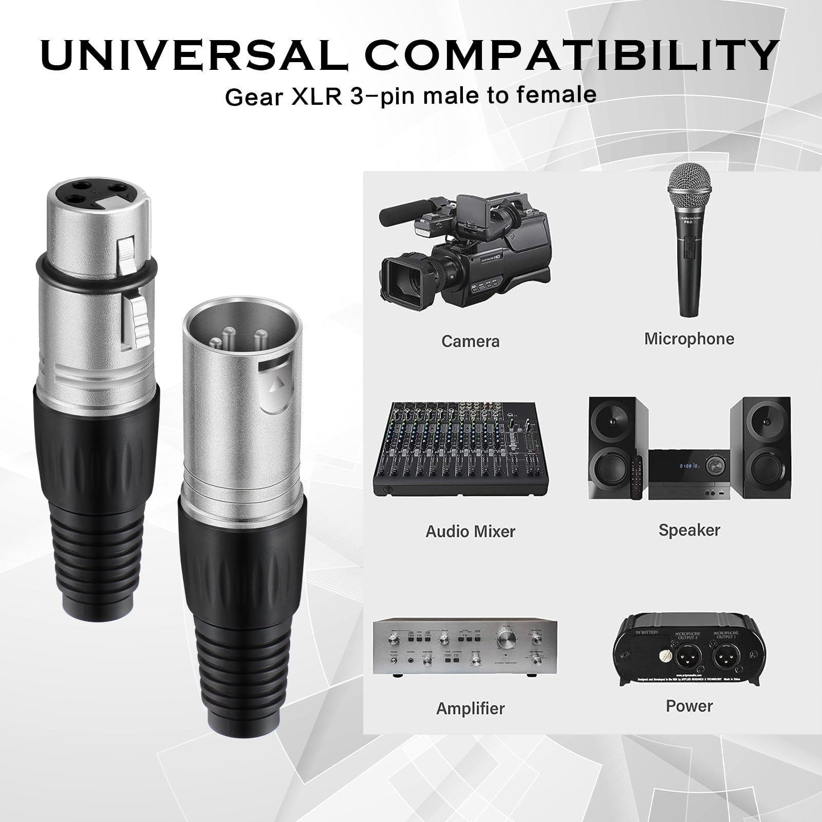 Zhengmy 40 Pcs 3 Pin XLR Solder Type Connector Cable Connector Microphone Audio Socket Accessories Made of Zinc Alloy for Microphone