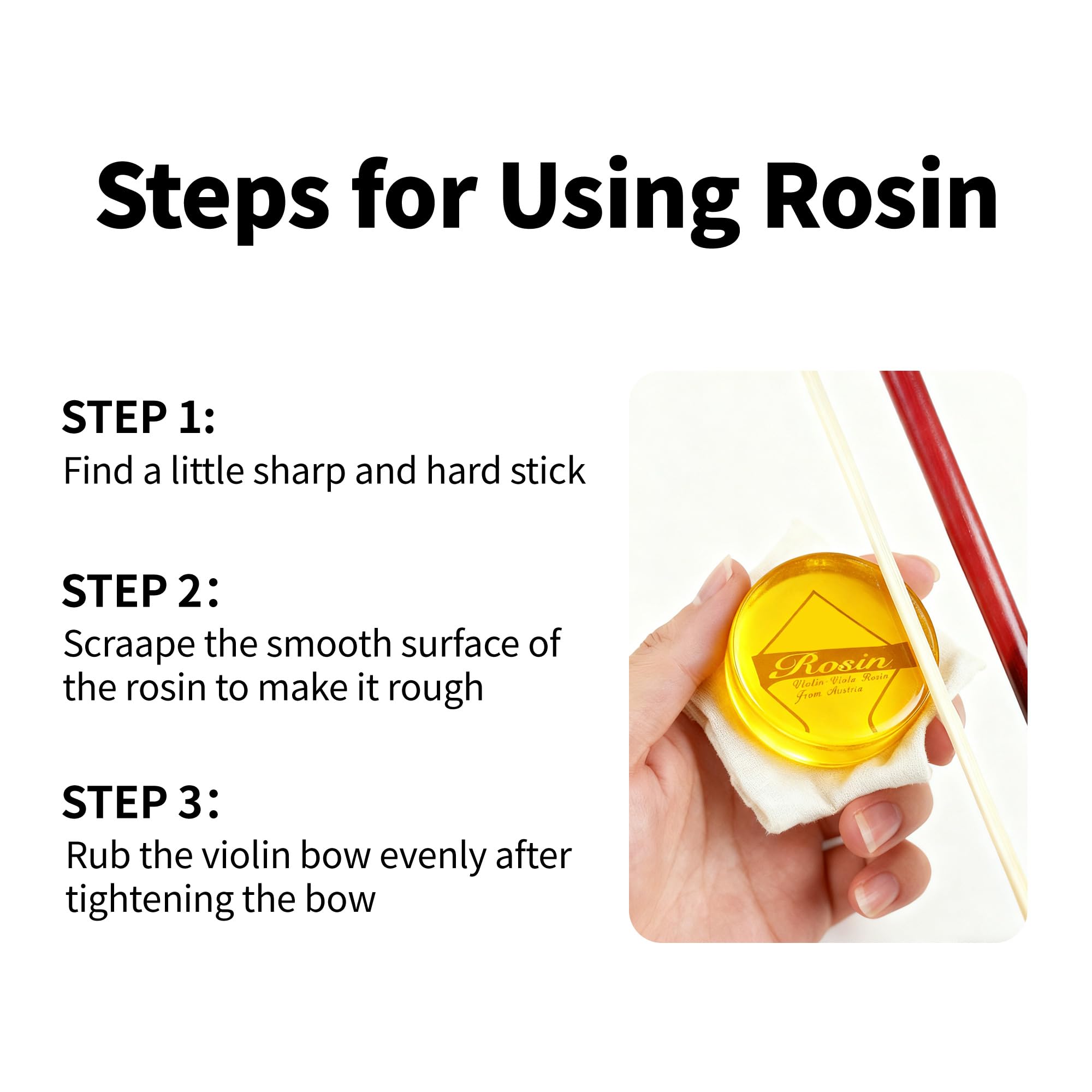 1-Pack Violin Rosin,Round Natural Rosin for Violin,Viola,Cello