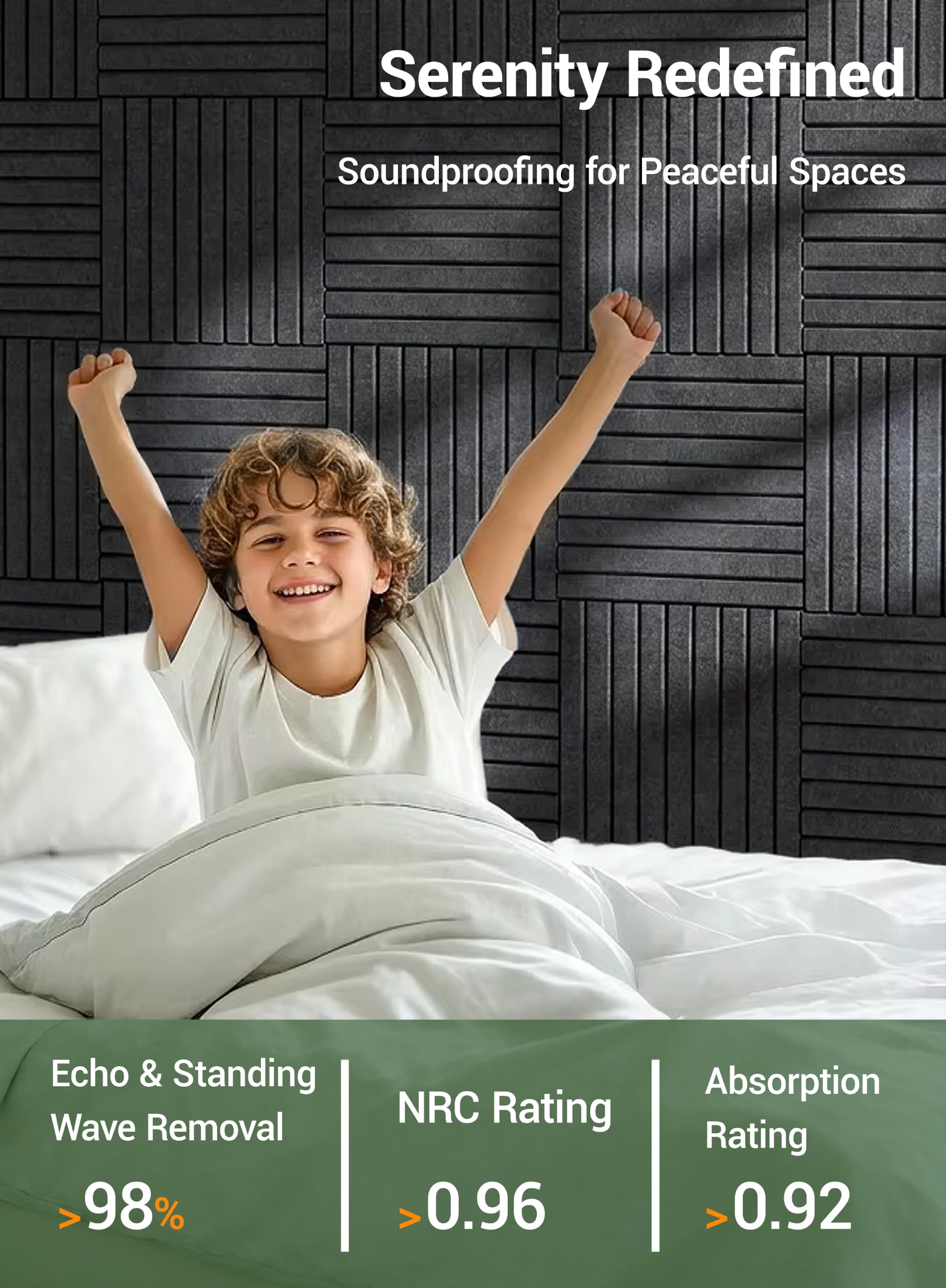 Waister Soundproof Wall Panels, 12‑Pack, 0.47 Inch Thicker High Density