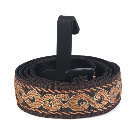 CLOUDMUSIC Ukulele Strap Clip On No Drill J Hook For Soprano Concert Tenor Baritone With Hawaiian Tribal Pattern(Vitage Pattern In Black)