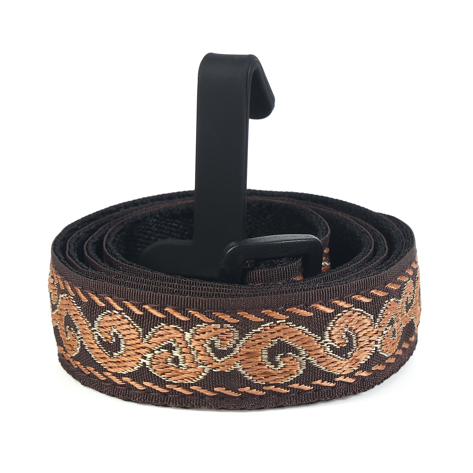 CLOUDMUSIC Ukulele Strap Clip On No Drill J Hook For Soprano Concert Tenor Baritone With Hawaiian Tribal Pattern(Vitage Pattern In Black)