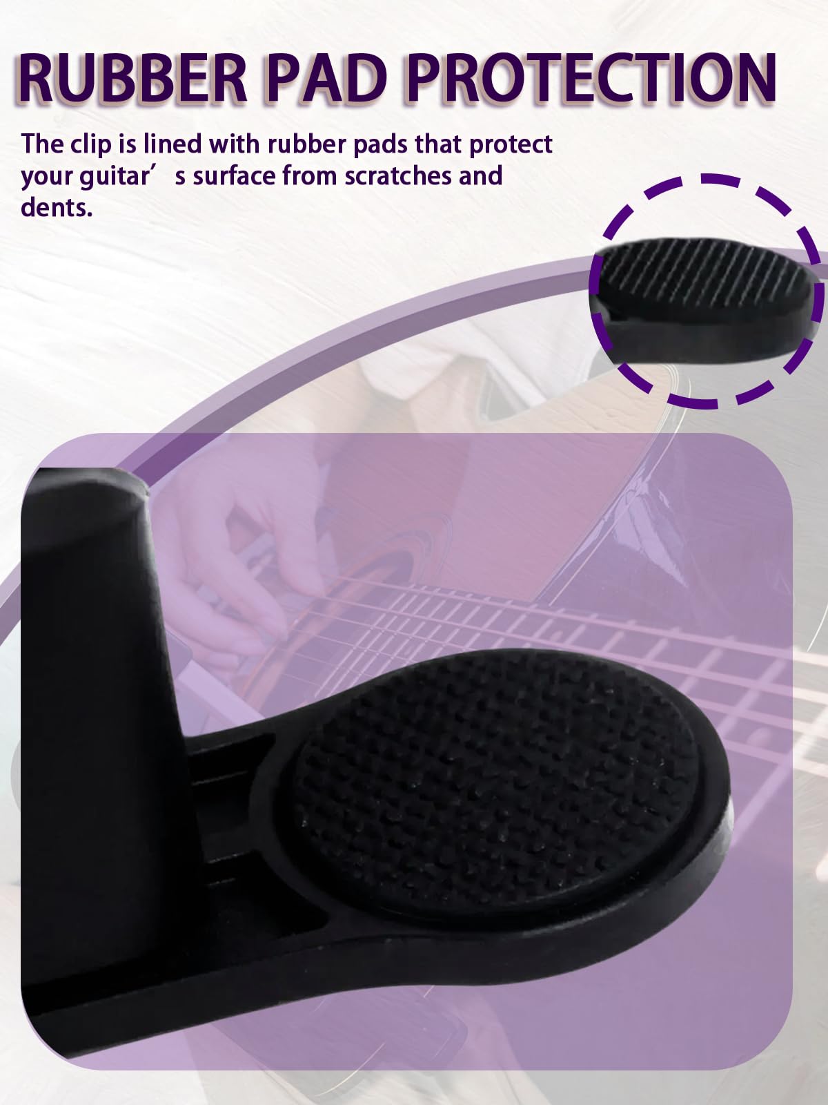 Rubierine Guitar Phone Holder, Digital Sheet Music holder, Phone Clip Mount Fit for 6-10cm Thick Guitars& Ukulele, Practical Guitar Accessories for Watching Tutorials & Tabs While Playing, Easy Setup