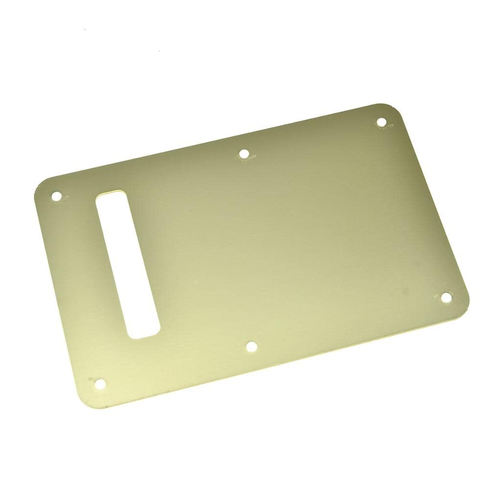 KAISH 6-Hole Metal Aluminum Anodized Modern Style ST/Strat Back Plate Tremolo Trem Cavity Cover for USA/Mexico Stratocaster/Strat Gold