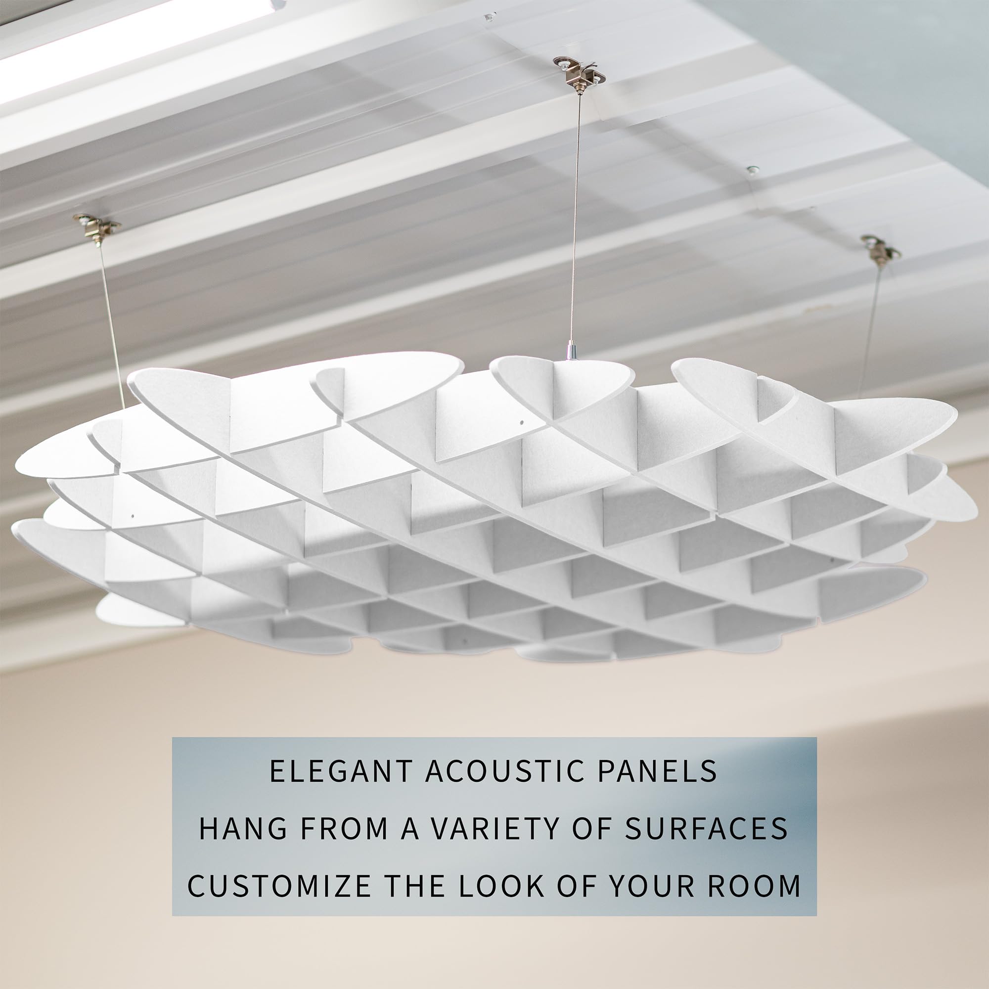 VIVO White Acoustic Ceiling Waffle Panel, 2-Pack, PP-CW01W-2