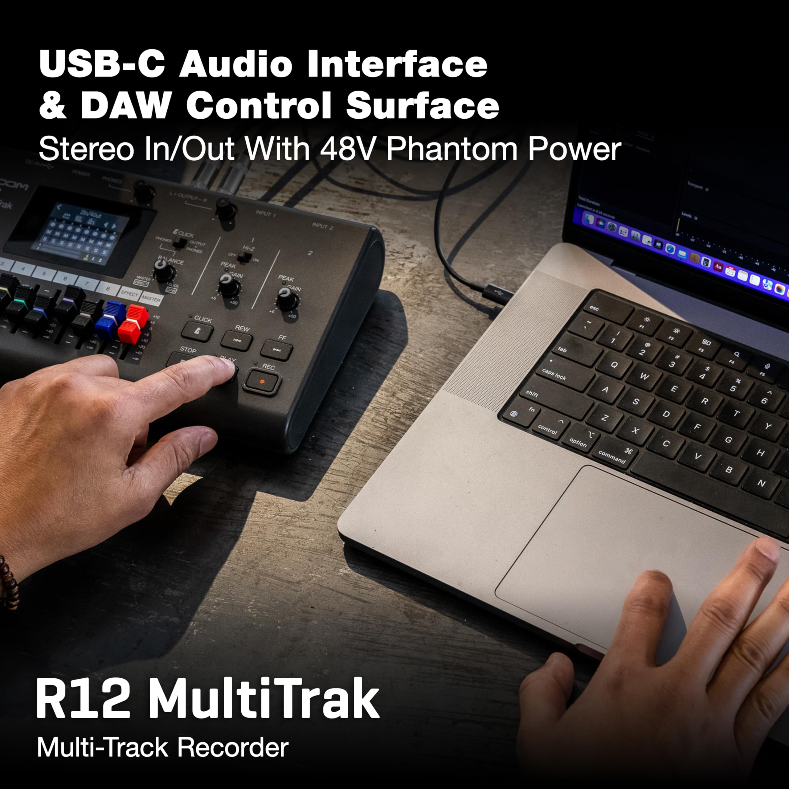 Zoom R12 Portable Recorder for Musicians with 8 Tracks, FX & Drum Loops