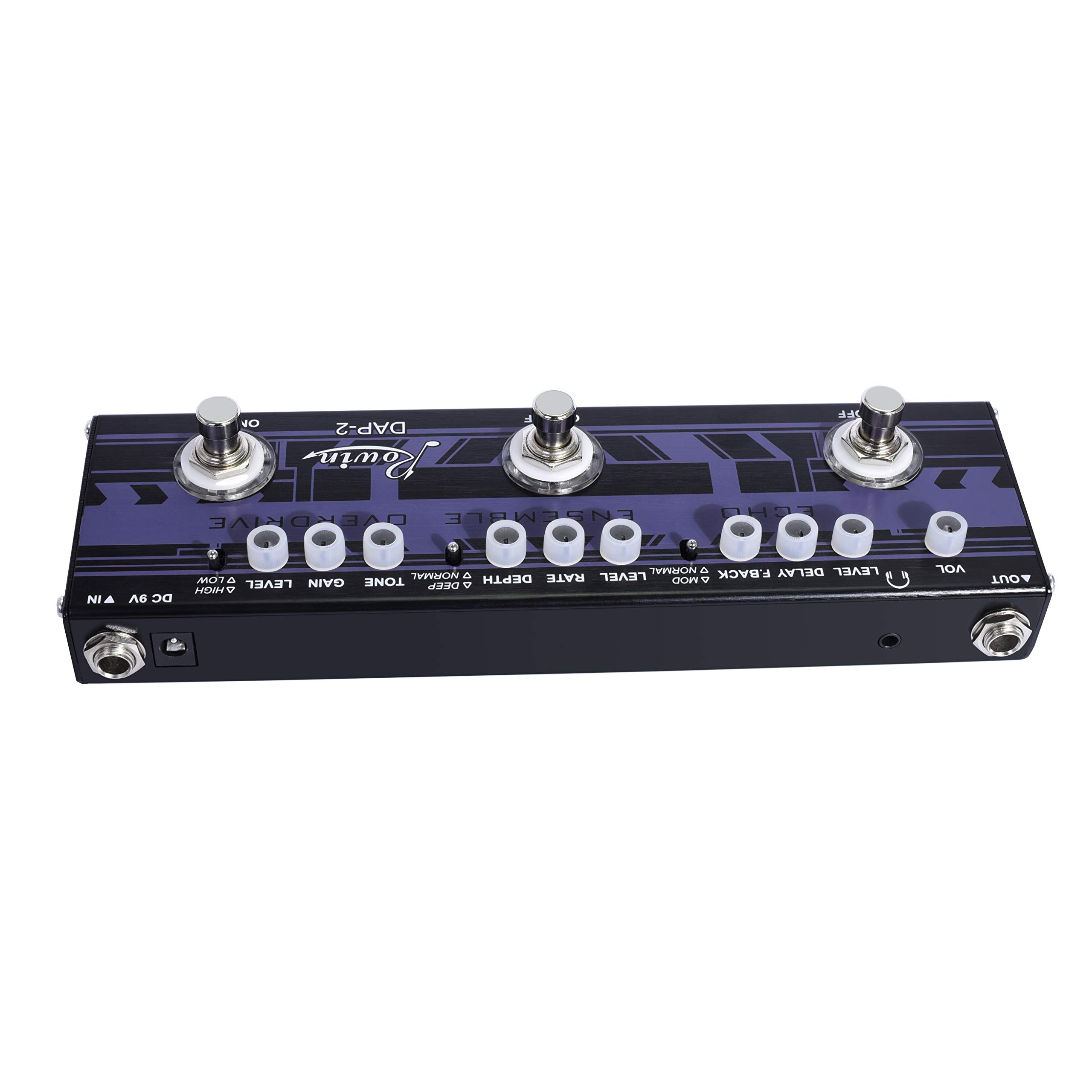 Rowin Distortion Pedal Solo Effect Pedal for Electric Guitar Blue