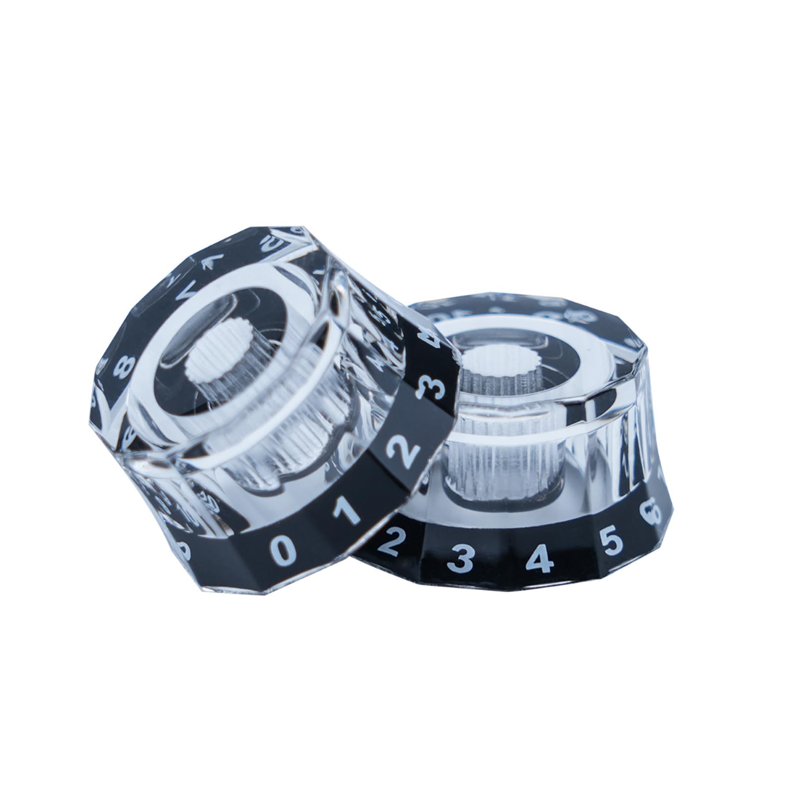 CashBeat 4 Pack Lampshade Guitar Speed Knobs, Clear Black 18 Spline LP SG