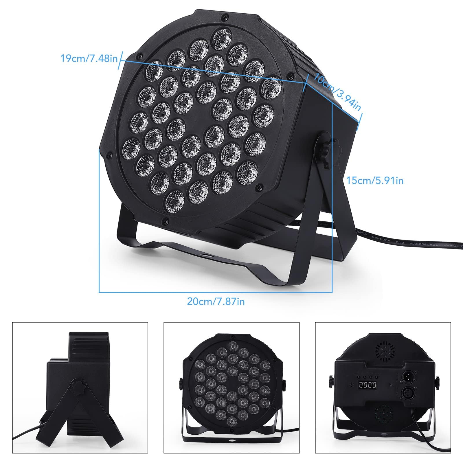 Litake Stage Lights Par Lights DJ Party Light Corded RGB 36 LED with DMX Controller Sound Activated Remote Control DJ Uplights for Events Wedding Party Club Bar Dance Gratulation Stage Lighting 12 PCS