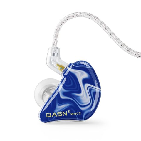 BASN MMCX in Ear Monitor Headphones for Musicians (Ice Blue)
