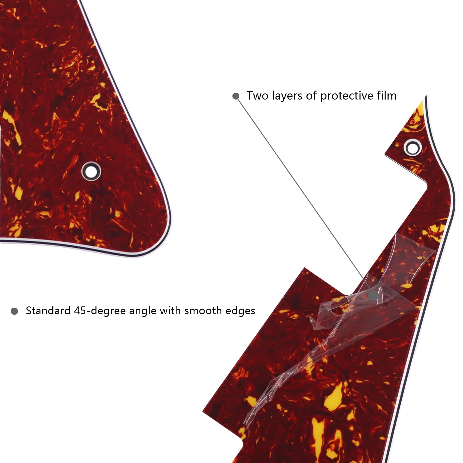 Phrilam Electric Guitar Pickguard Set for Gibson Les Paul,Red Tortoise 4Ply