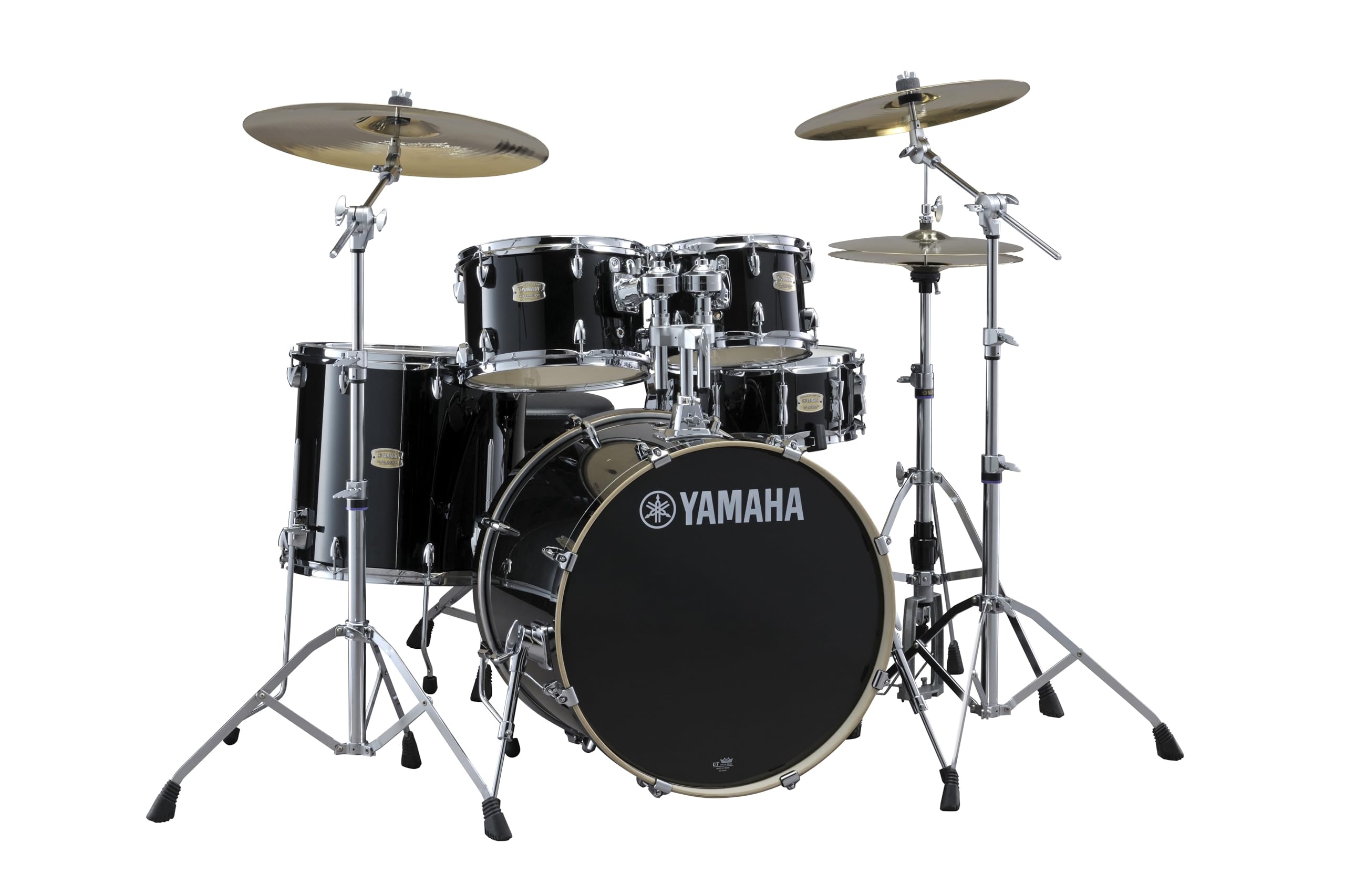 Yamaha Stage Custom Birch 5pc Drum Shell Pack With a 20″ Kick Drum and 14” Snare Drum in Raven Black For Students and Working Drummers (SBP0F50RB)