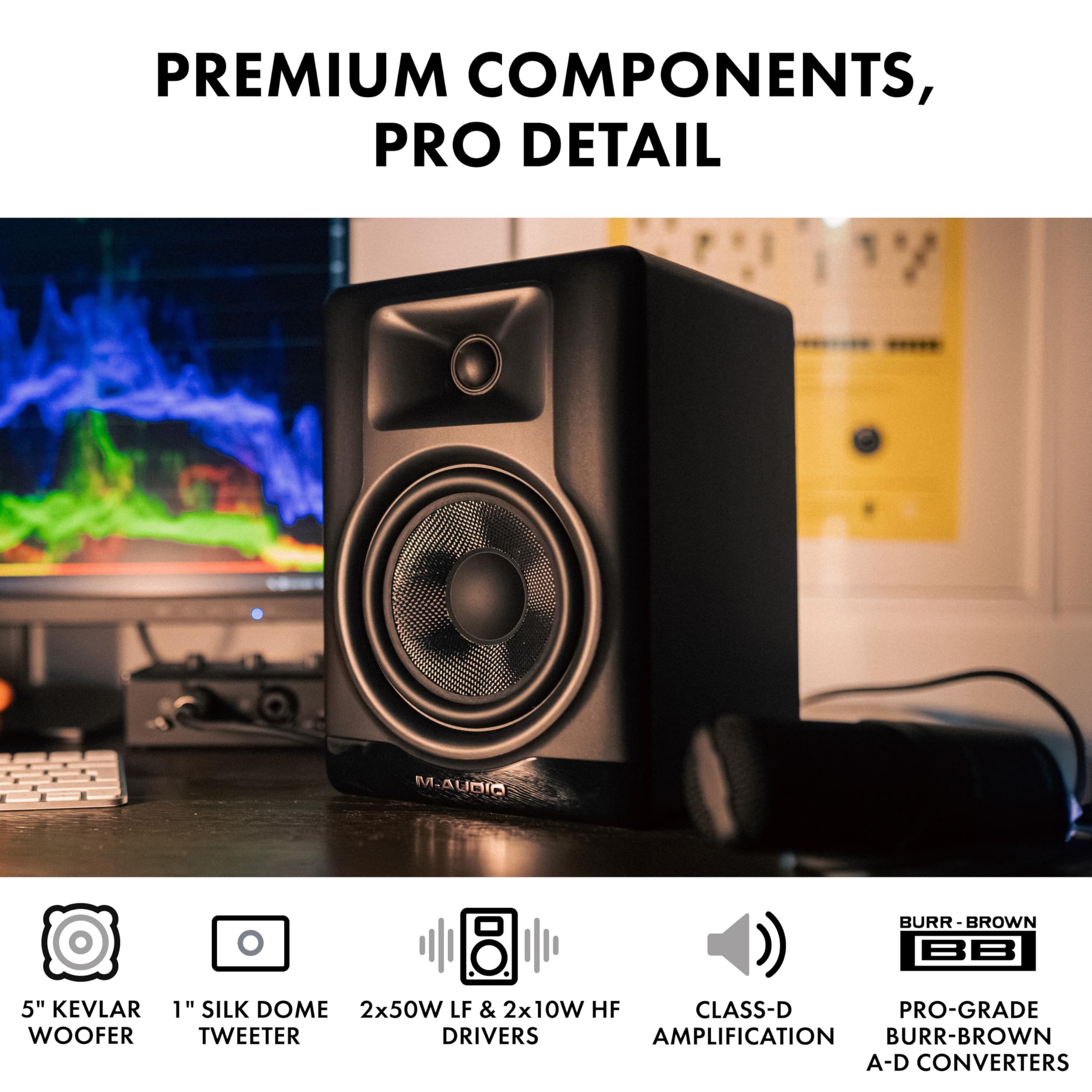 M-AUDIO BX5BT 5″ Desktop Studio Monitors Pair