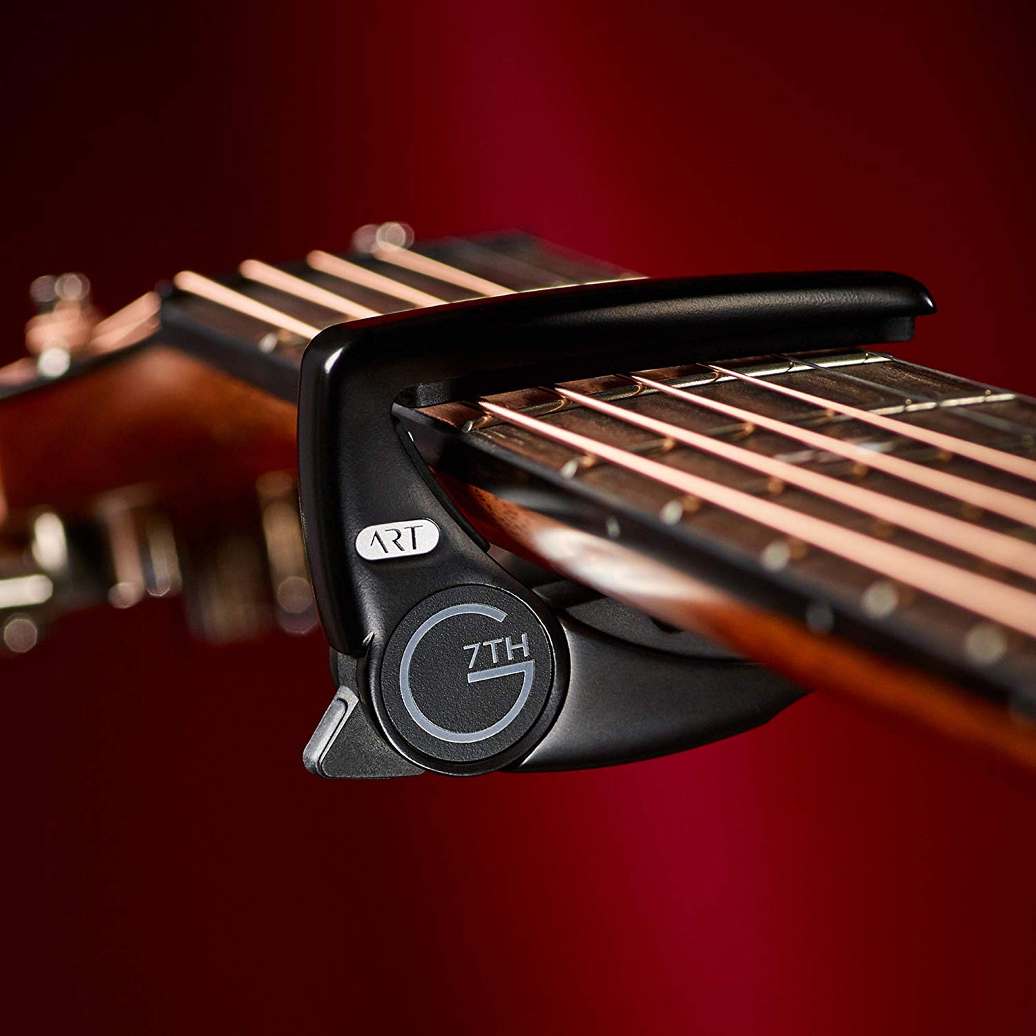 G7th Performance 3 ART Capo – 6 String, Satin Black – Bundled with Dunlop Variety Pick Pack