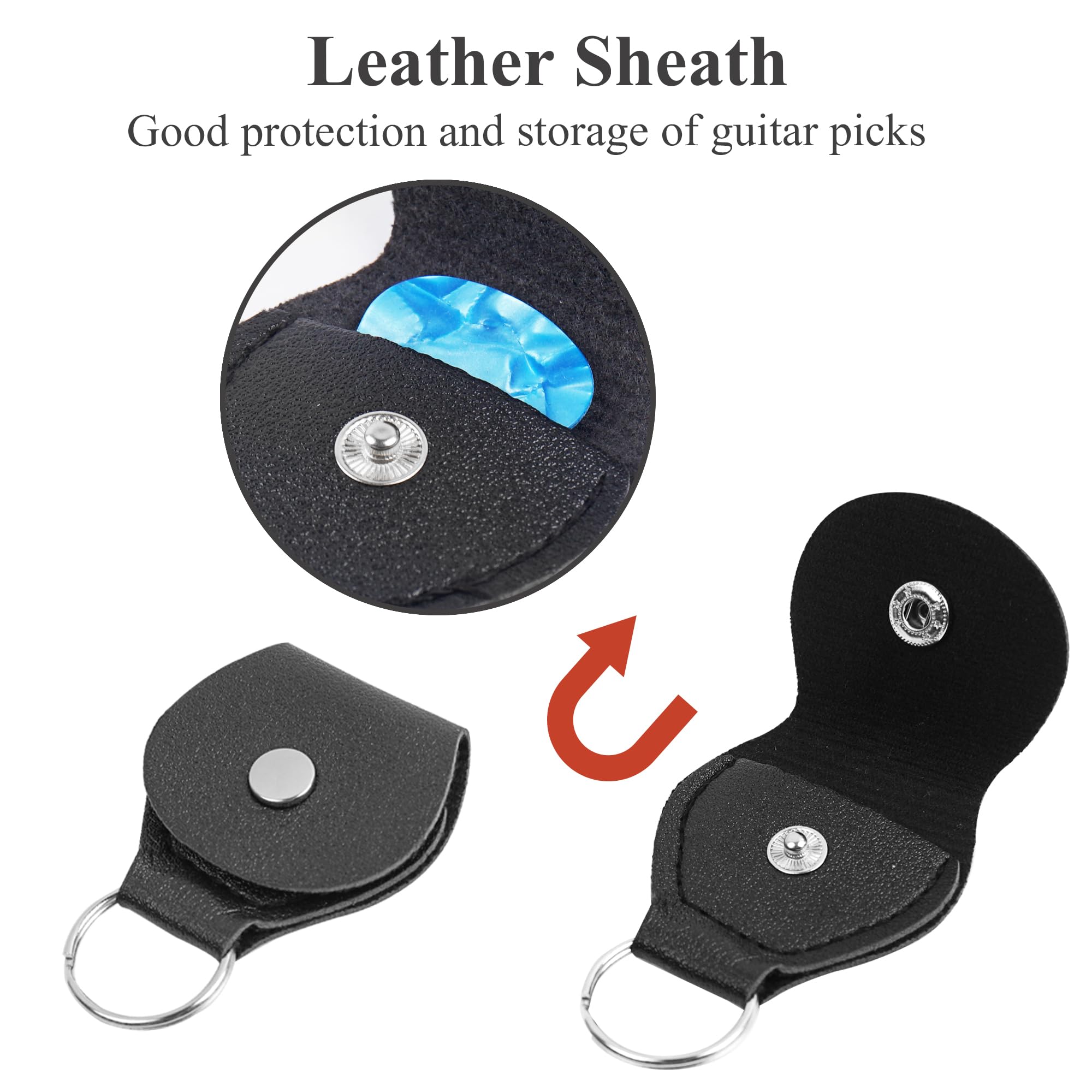 LIZIMANDU Adjustable Guitar Strap Includes 2 Strap Locks & 2 Matching Picks & 1 Picks Holder & 1 leather Strap Button(1-Printed Blue Quicksand)