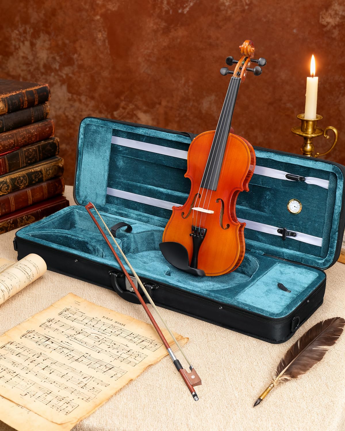 Ktaxon Violin 4/4 Full Size Set Acoustic Fiddle Complete Kit, Glossy