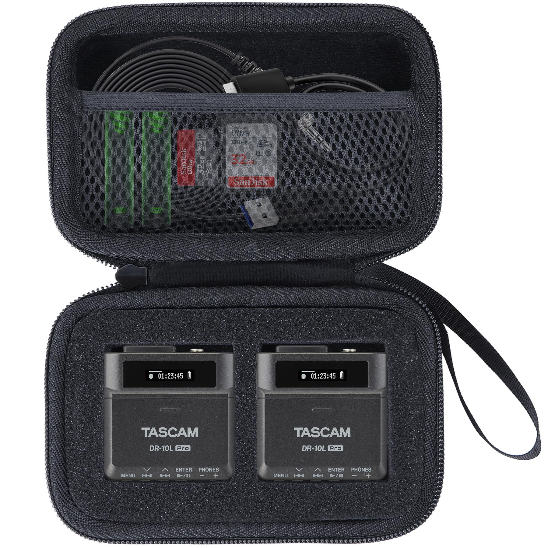 Lebakort Storage Case Compatible with TASCAM DR-10L / DR-10L Pro Ultra Portable Personal Recorder Lavalier Microphone