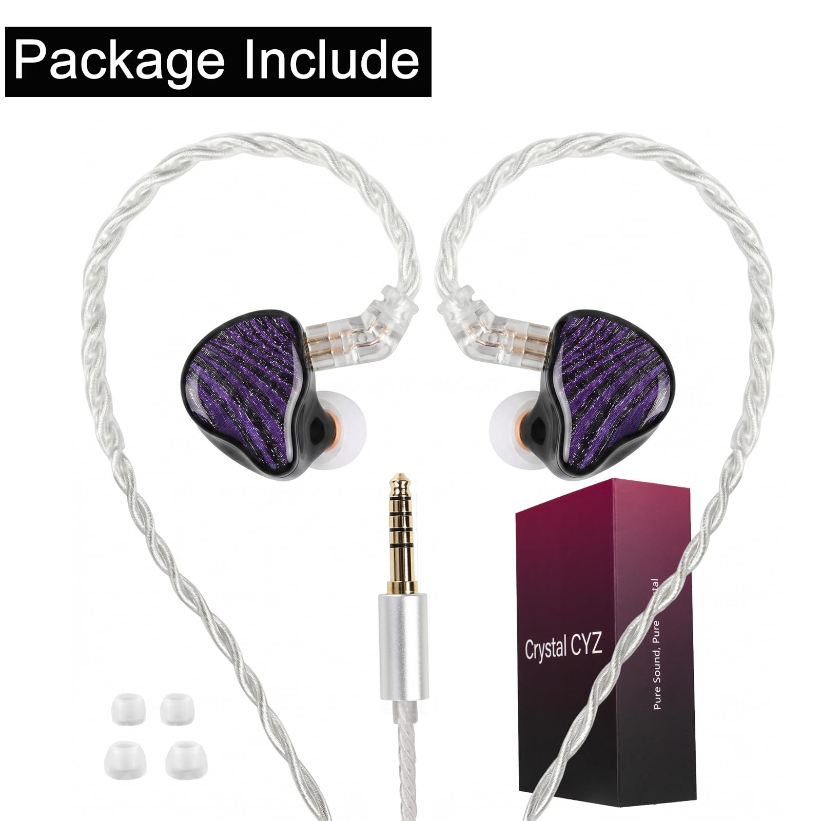 RooRuns HiFi in Ear Monitor Headphones, Wired Stereo IEM Earphones/Earbuds