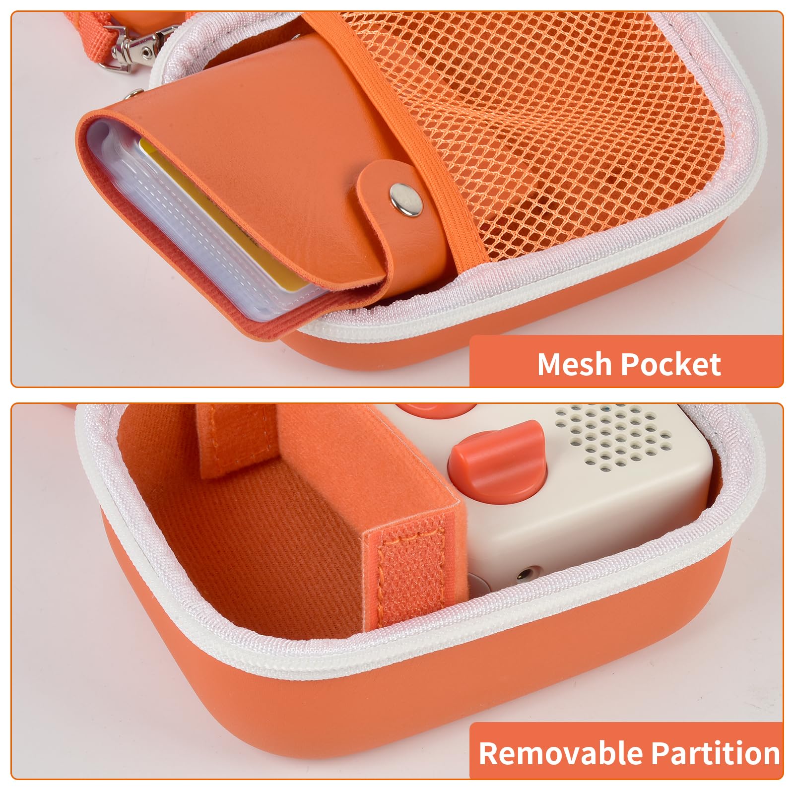 Againmore Carrying Case for Yoto Mini Player with 24+ Card Holder-Orange