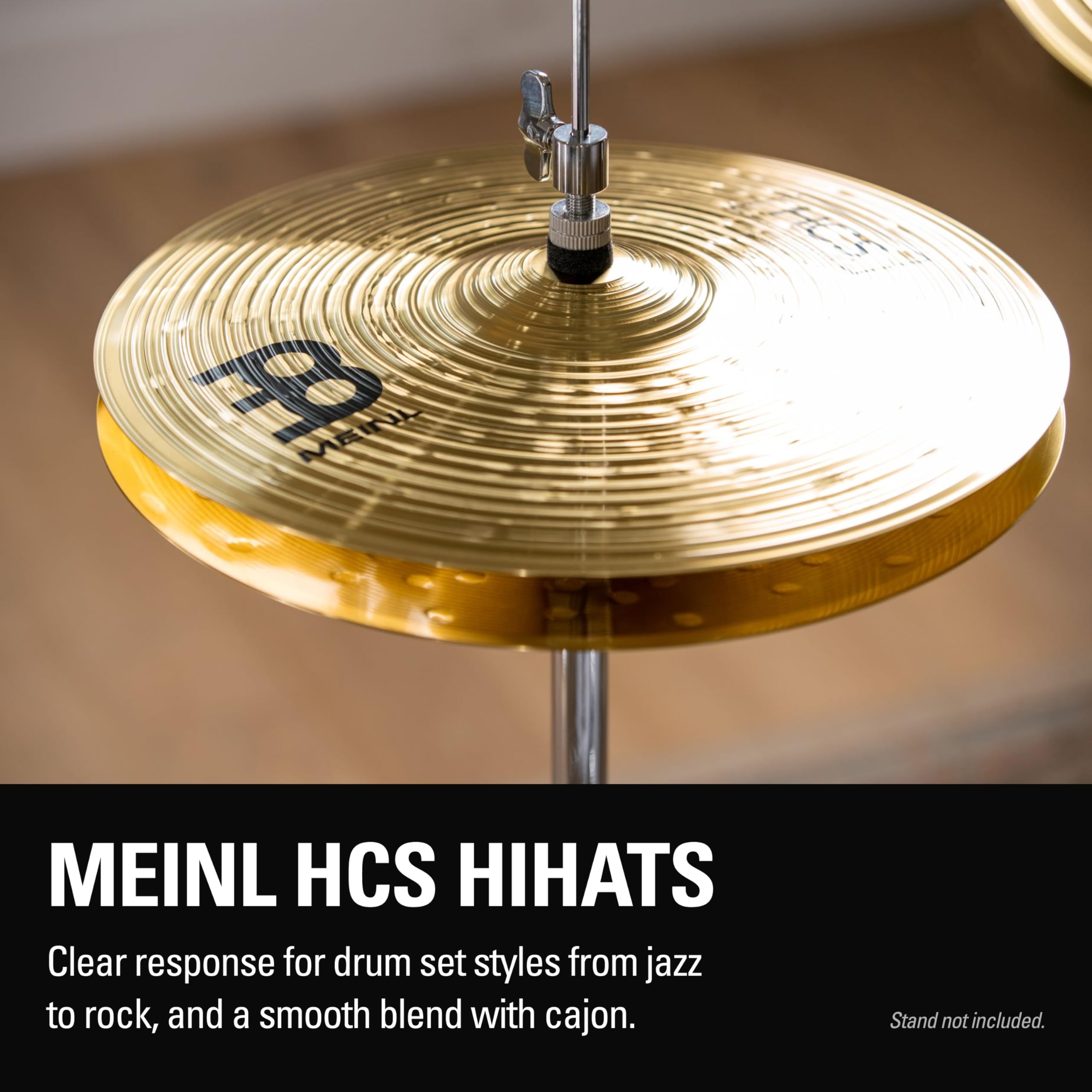 Meinl 14” Hihat (Hi Hat) Cymbal Pair – HCS Traditional Finish Brass for Drum Set, Made In Germany, 2-YEAR WARRANTY (HCS14H)